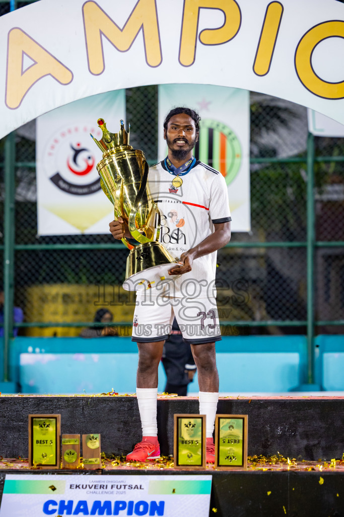 Ifhaams vs Dee Cee Jay SC in Final of Laamehi Dhiggaru Ekuveri Futsal Challenge 2025 was held on Tuesday, 29th July 2025, at Dhiggaru Futsal Ground, Dhiggaru, Maldives Photos: Nausham Waheed  / images.mv