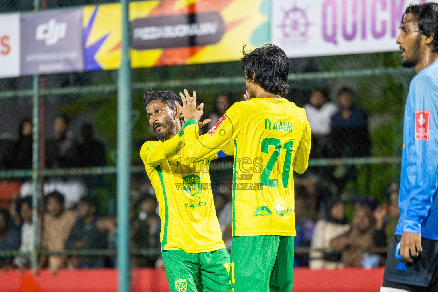GDh. Fiyoaree VS GDh. Vaadhoo in Day 7 of Golden Futsal Challenge 2025 was held on Saturday, 11th January 2025, in Hulhumale', Maldives Photos: Hassan Simah / images.mv