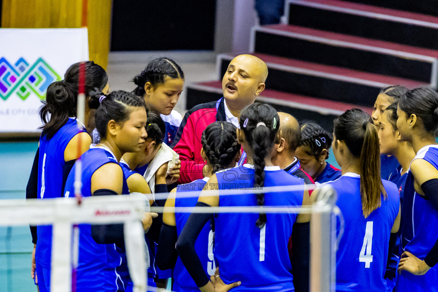 Nepal vs Sri Lanka in Day 1 of CAVA U20 Woman's Volleyball Championship 2024 was held in Social Center, Male', Maldives on 18th July 2024. Photos: Nausham Waheed / images.mv