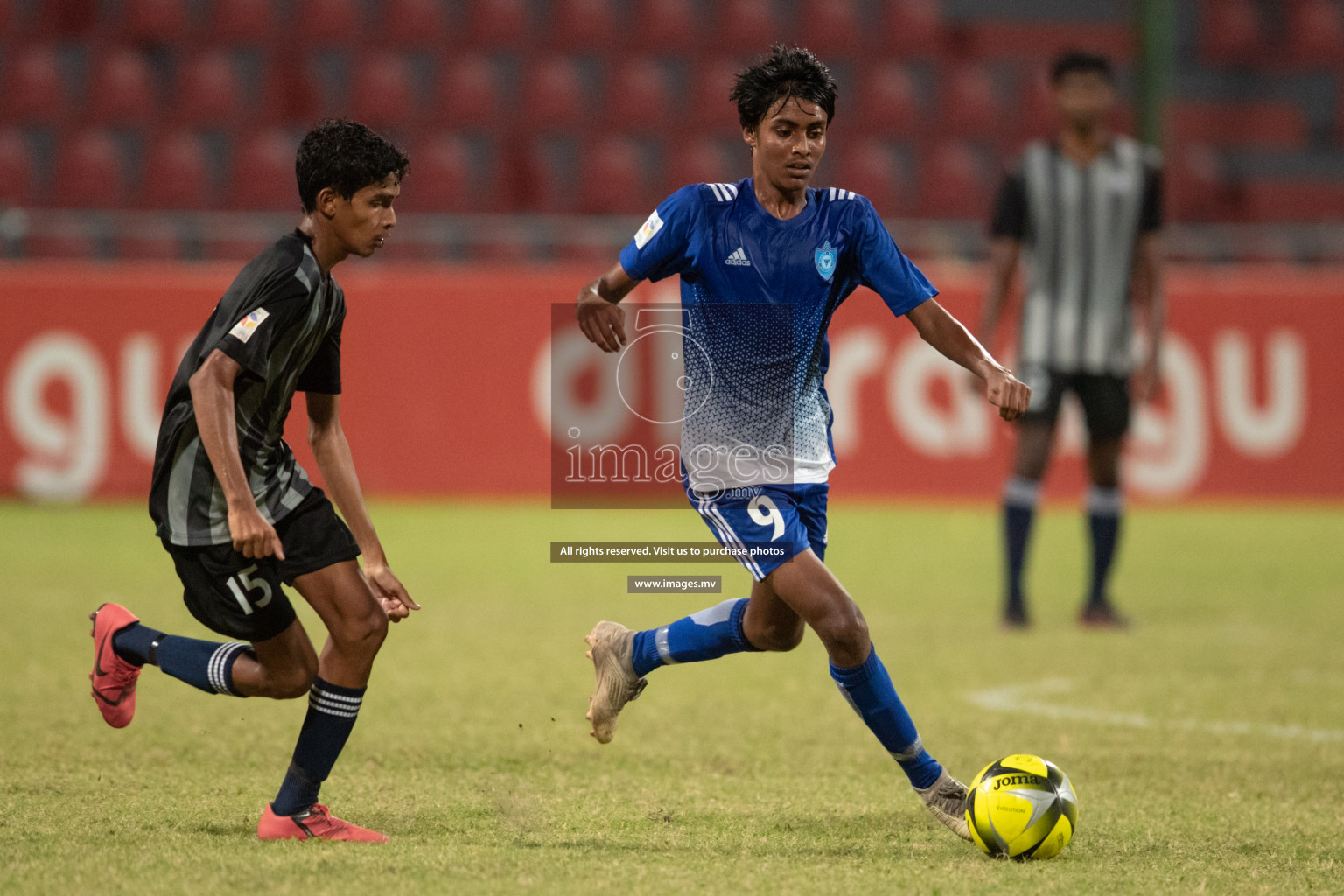 Ahmadhiyya International School vs VIHS in MAMEN Inter School Football Tournament 2019 (U18) in Male, Maldives on 31st March 2019, Photos: Hassan Simah / images.mv