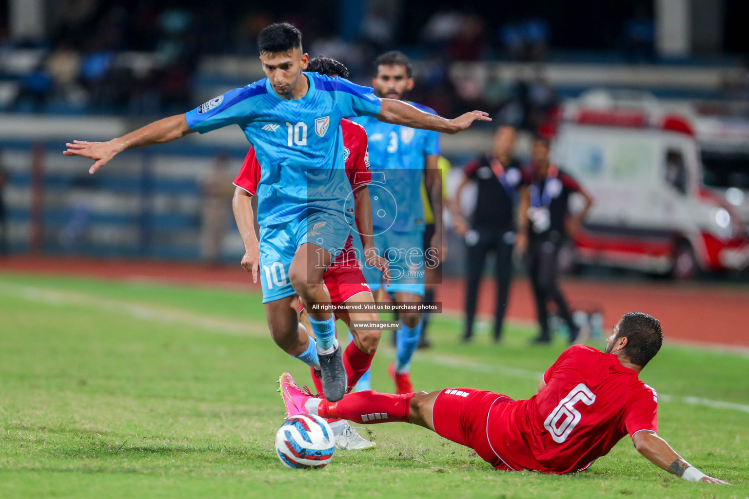 Lebanon vs India in the Semi-final of SAFF Championship 2023 held in Sree Kanteerava Stadium, Bengaluru, India, on Saturday, 1st July 2023. Photos: Hassan Simah / images.mv