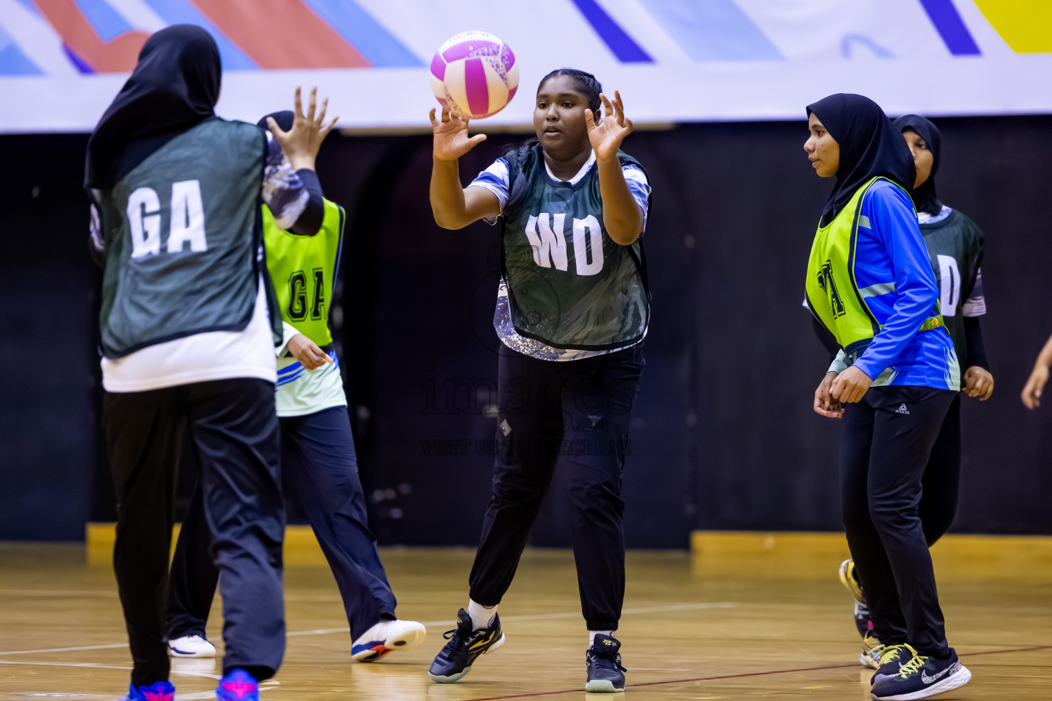 SC Skylark vs United Unity SC in Day 4 of 24th Milo Netball Association Championship held in Social Center at Male', Maldives on Thursday, 4th September 2025. Photos: Nausham Waheed / images.mv
