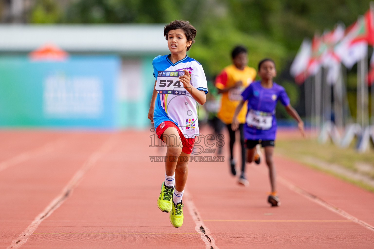 Day 3 of MWSC Interschool Athletics Championships 2024 held in Hulhumale Running Track, Hulhumale, Maldives on Monday, 11th November 2024. 
Photos by: Hassan Simah / Images.mv