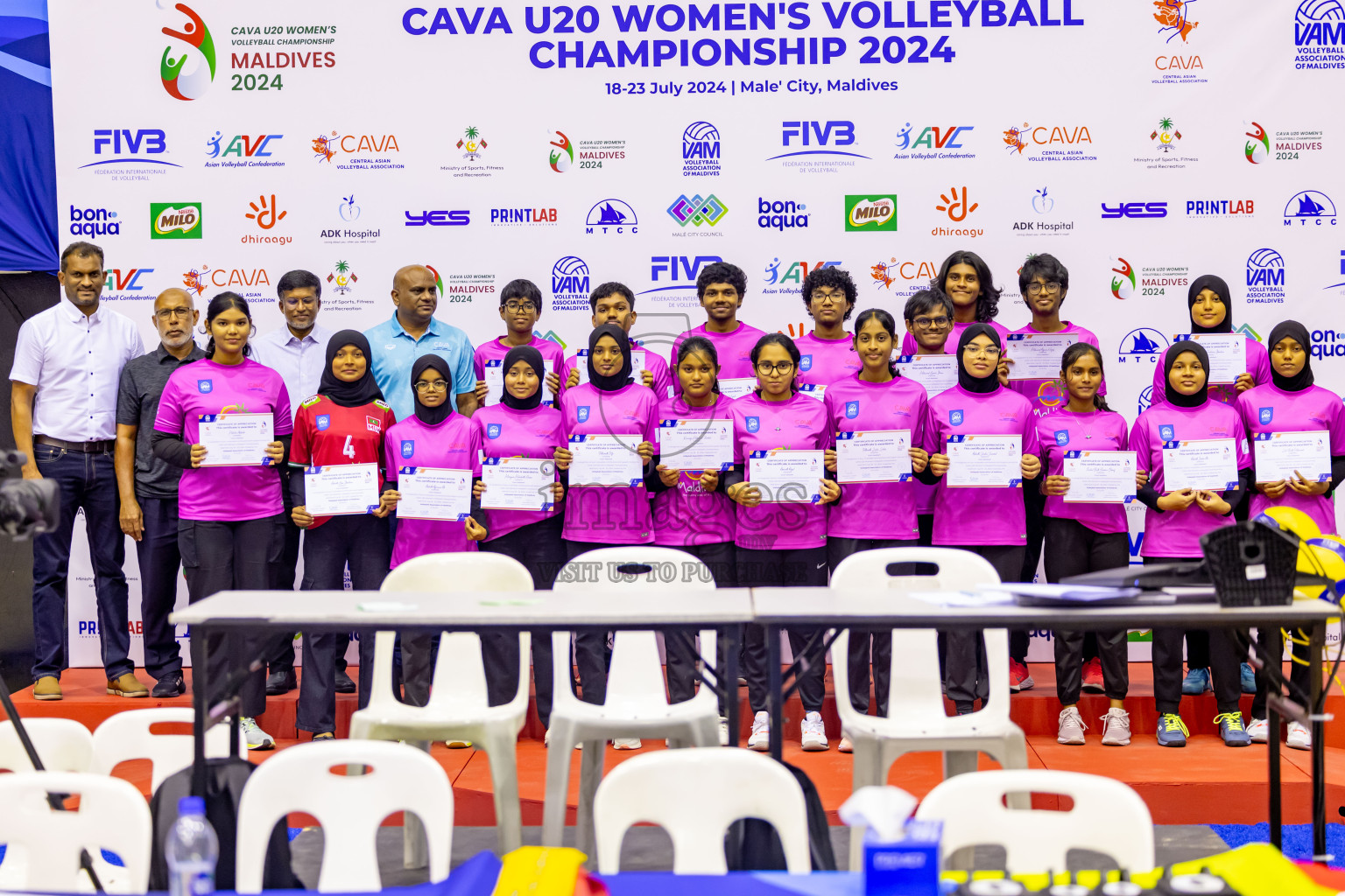 Sri Lanka vs Maldives in Semi Final of CAVA U20 Woman's Volleyball Championship 2024 was held in Social Center, Male', Maldives on 22nd July 2024. Photos: Nausham Waheed / images.mv