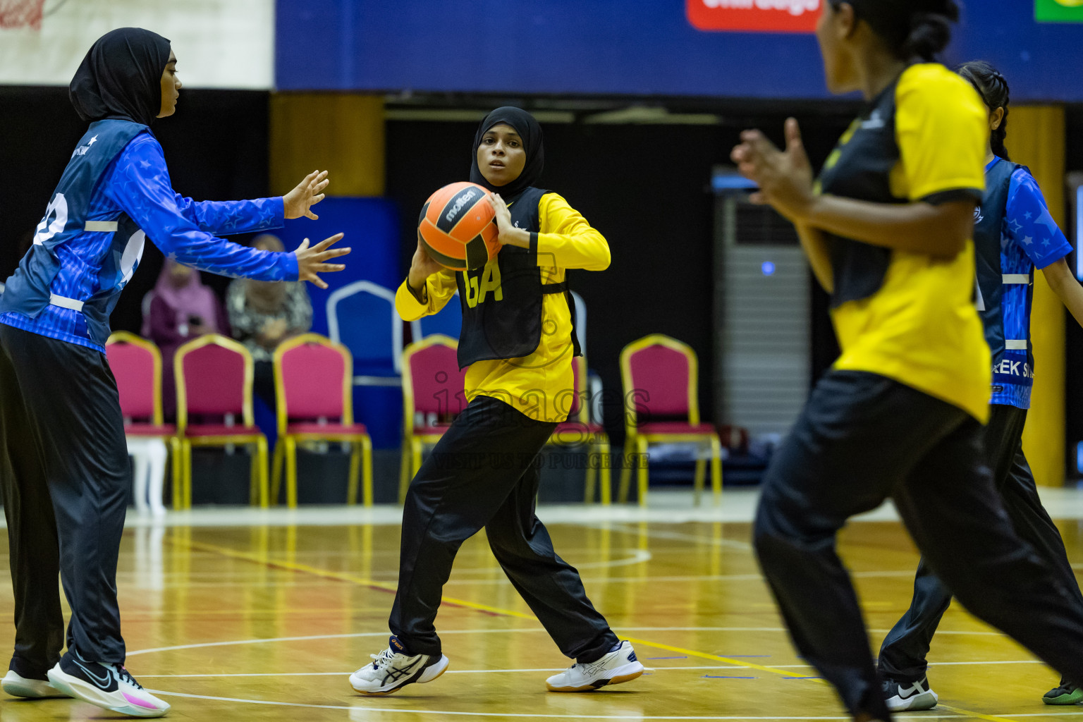 Day 12 of 25th Inter-School Netball Tournament was held in Social Center at Male', Maldives on Thursday, 22nd August 2024.