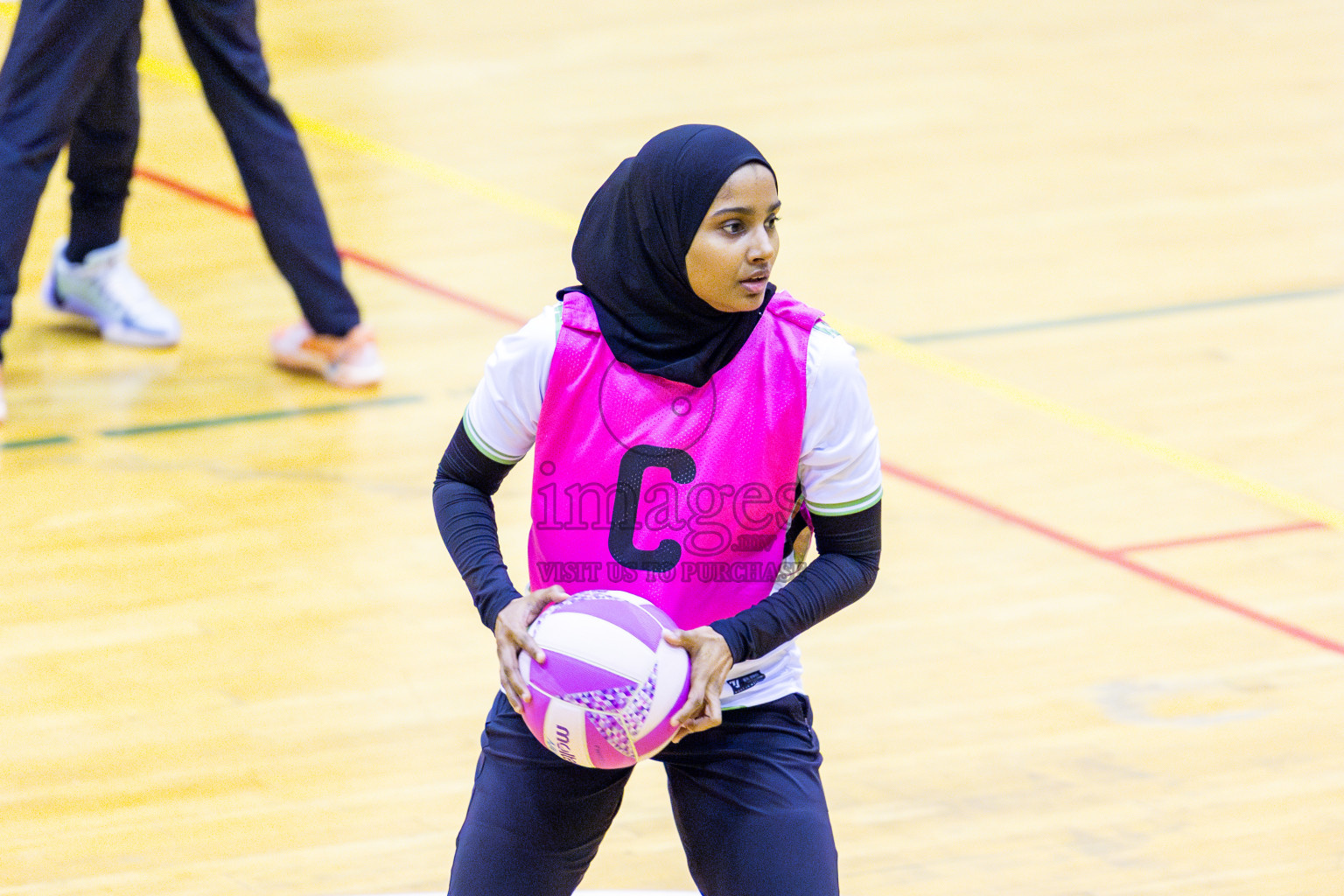 KYRC vs Sports Club Shining Star in Day 10 of National Netball Tournament 2025 held in Social Center at Male', Maldives on Tuesday, 27th May 2025. Photos: Nausham Waheed / images.mv