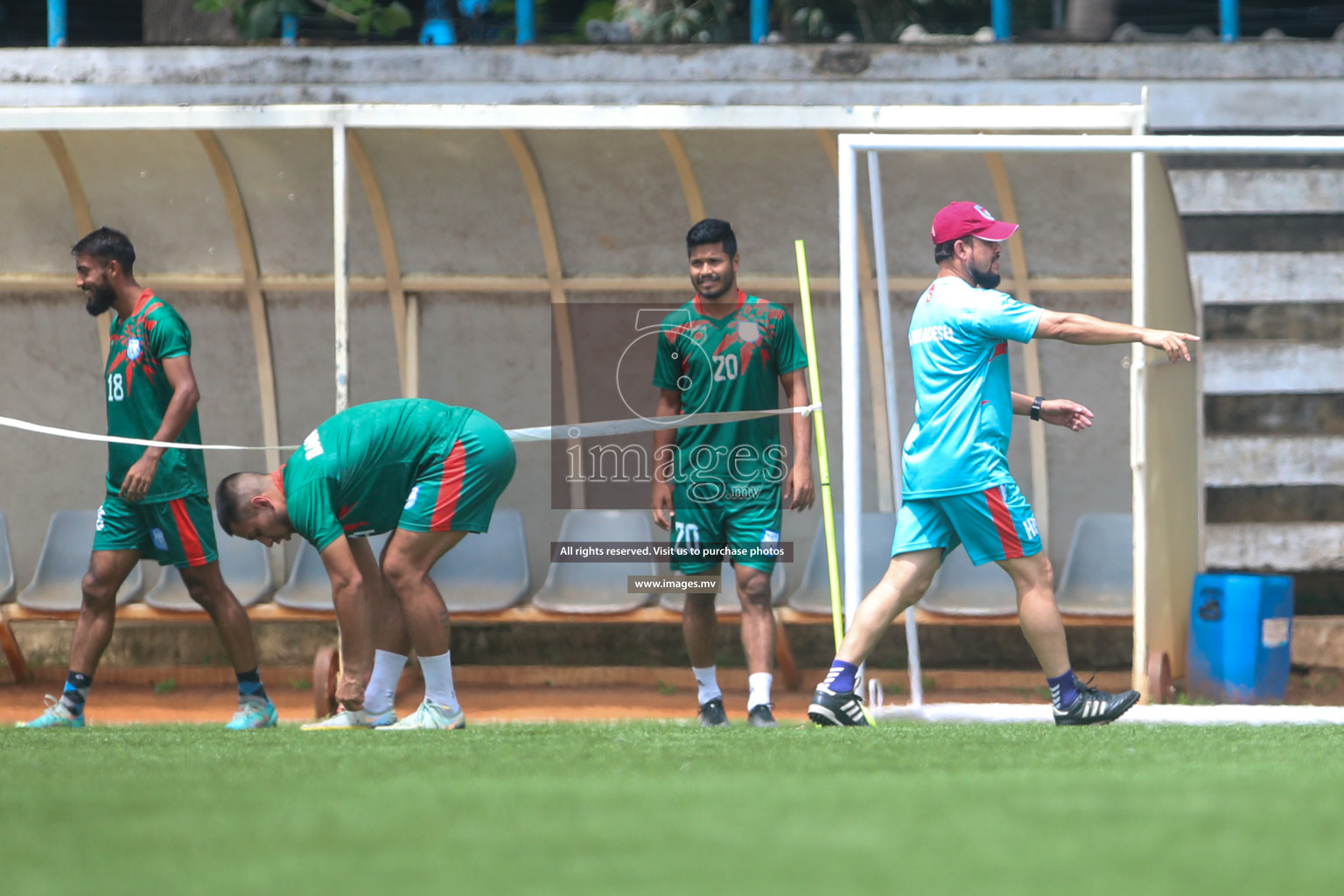 Maldives and Bangladesh Practice Sessions on 23 June 2023 before their match in Bangabandhu SAFF Championship 2023 held in Bengaluru Football Tournament