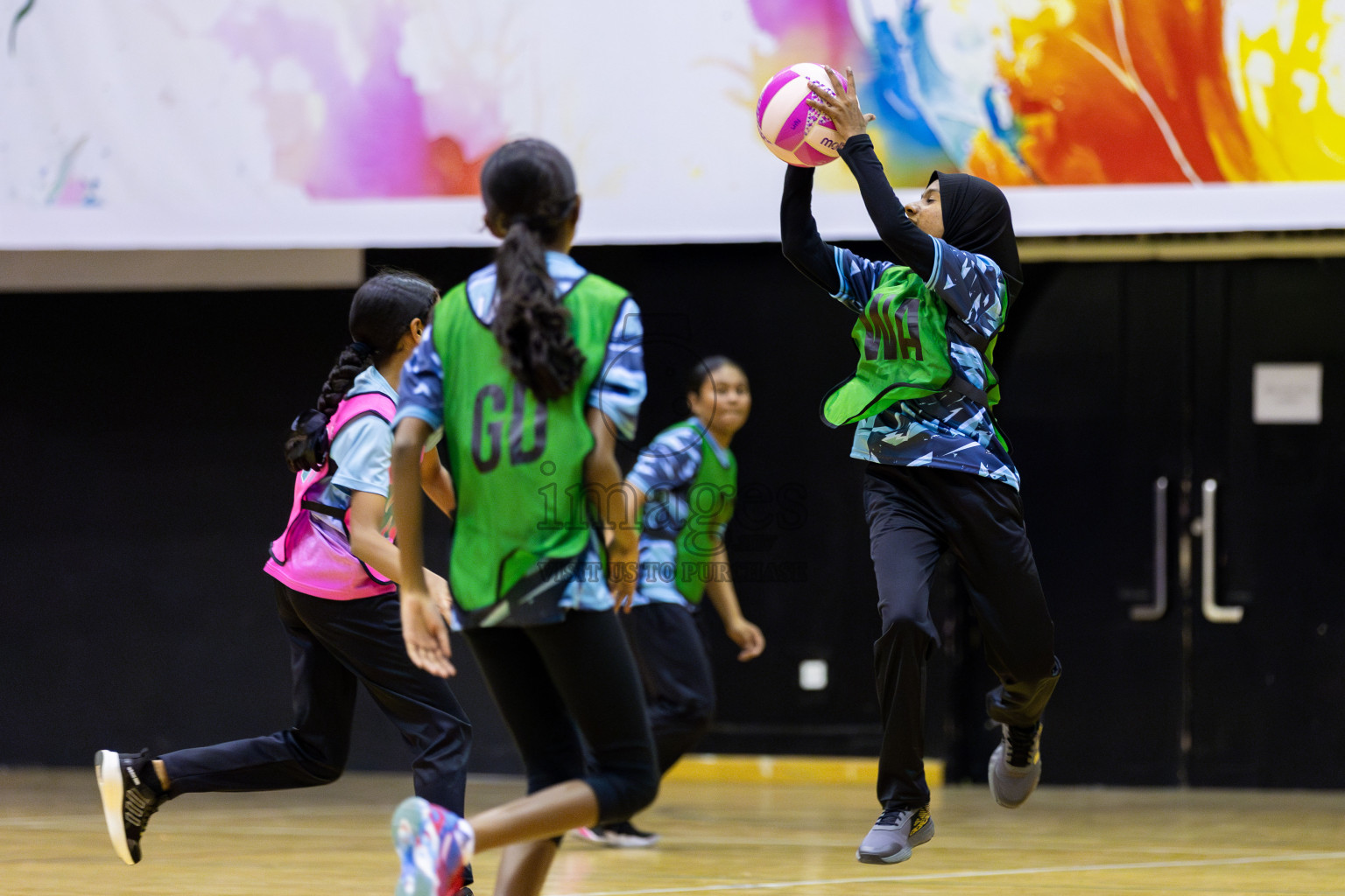 High Flyers vs Netkids A in Day 1 of 3rd Junior Championship - Netball association of Maldives, held at Social Center on 19th January 2025 . Photos by Shuu Abdul Sattar