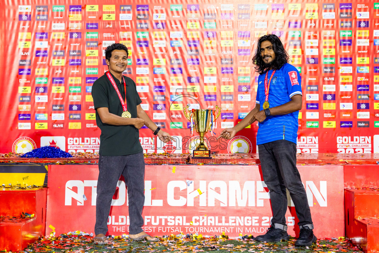 Lh Naifaru vs Lh Kurendhoo in Lhaviyani Atoll Finals Day 26 of Golden Futsal Challenge 2025 was held on Thursday , 30th January 2025, in Hulhumale', Maldives. Photos: Nausham Waheed / images.mv