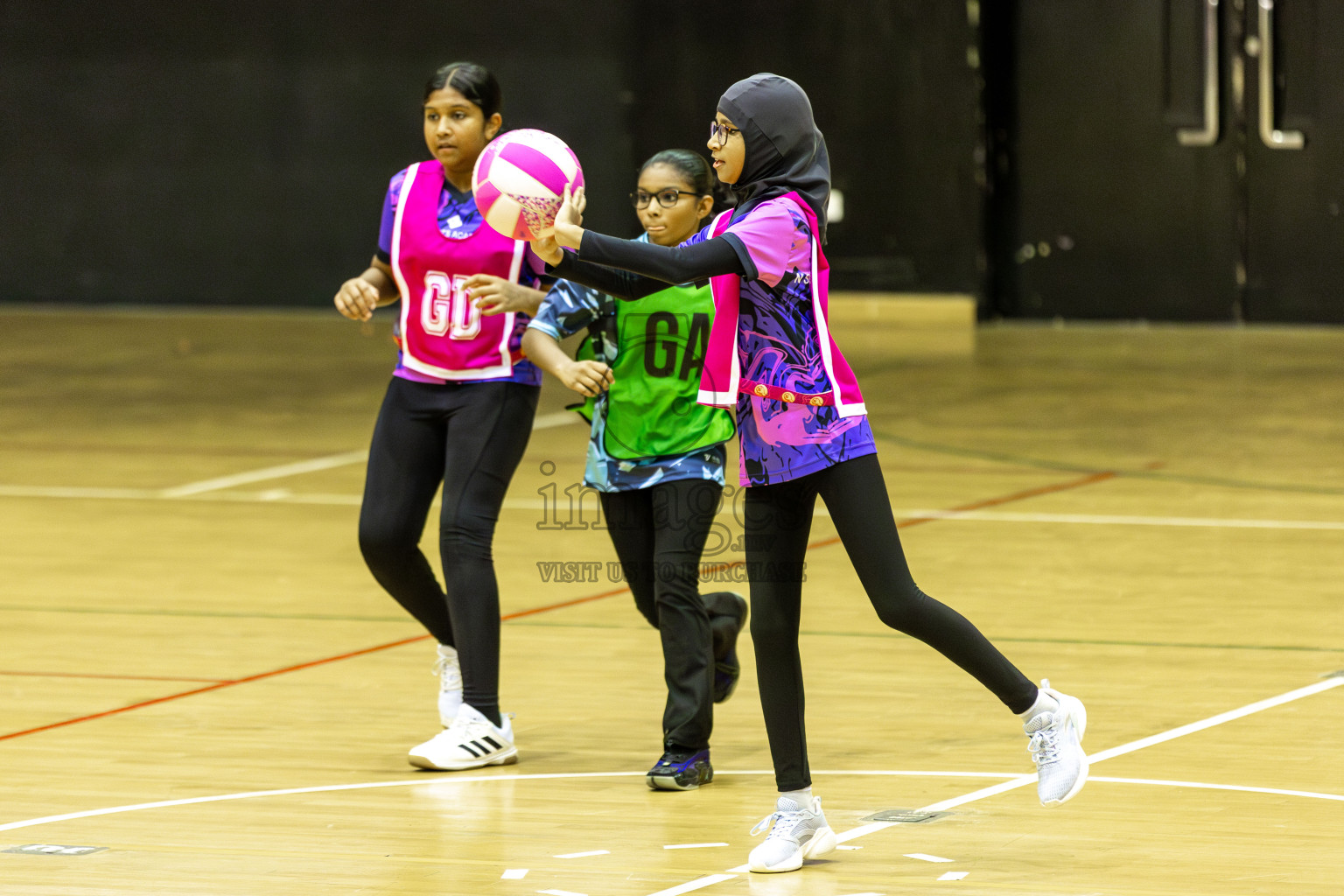 High Fluers vsN Sports Academy in Day 5 of 3rd Netball Junior Championship, held at Social Center on Thursday 23rd January 2025 . Photos: Shuu Abdul Sattar / images.mv
