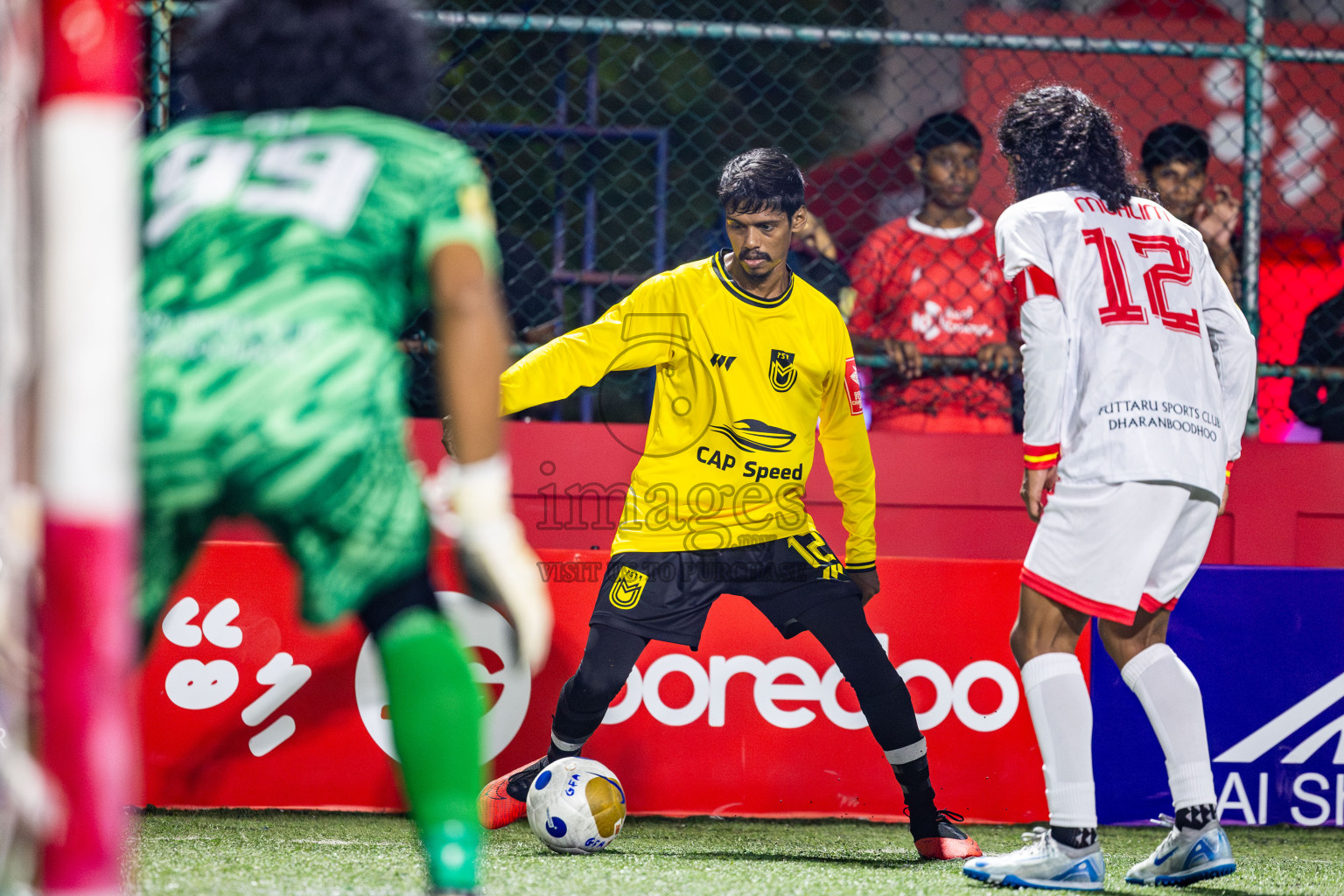 F Magoodhoo vs F Dharanboodhoo in Day 21 of Golden Futsal Challenge 2025 was held on Saturday , 25th January 2025, in Hulhumale', Maldives. Photos: Nausham Waheed / images.mv