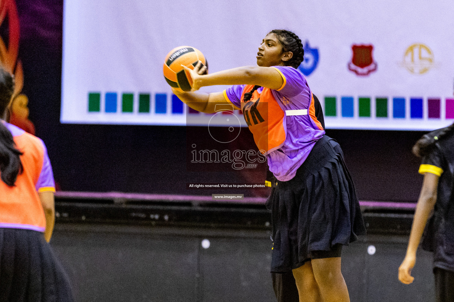 Day 9 of 24th Interschool Netball Tournament 2023 was held in Social Center, Male', Maldives on 4th November 2023. Photos: Hassan Simah / images.mv