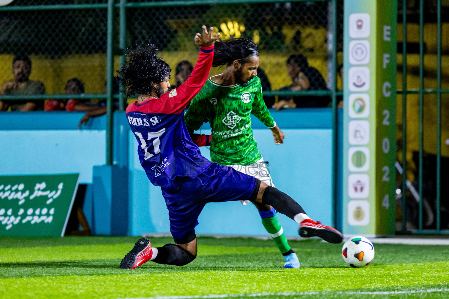 Fools SC vs FC Baaz in Day 2 of Laamehi Dhiggaru Ekuveri Futsal Challenge 2024 was held on Saturday, 27th July 2024, at Dhiggaru Futsal Ground, Dhiggaru, Maldives Photos: Nausham Waheed / images.mv