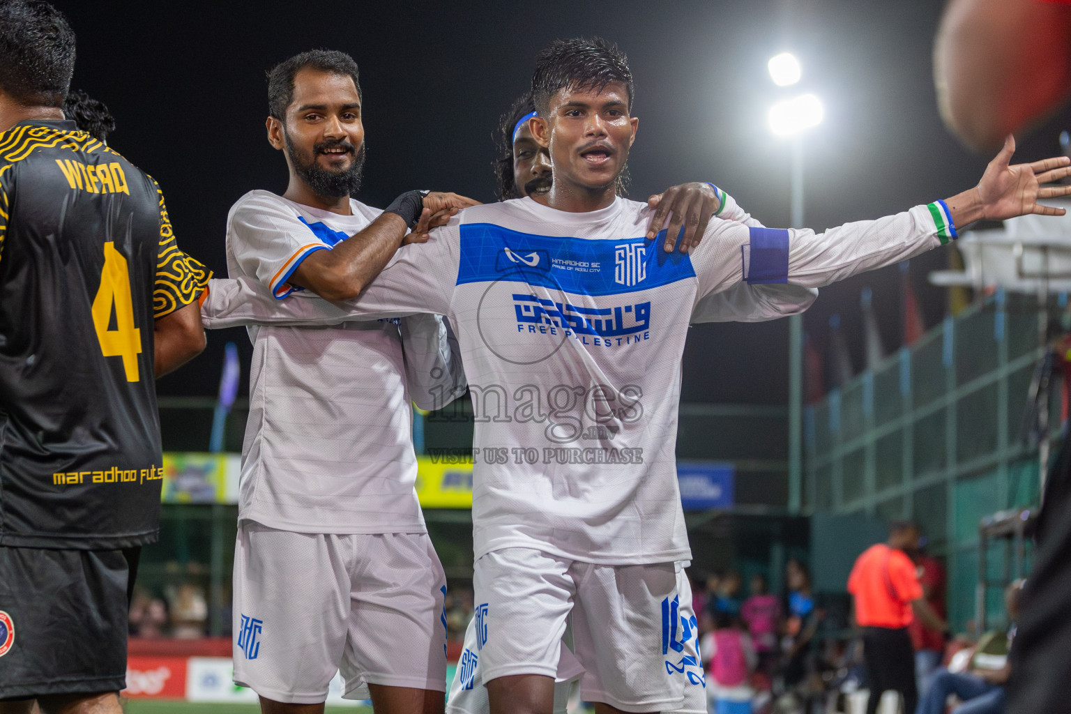 S Hithadhoo vs S Maradhoo in Day 18 of Golden Futsal Challenge 2024 was held on Thursday, 1st February 2024, in Hulhumale', Maldives Photos: Mohamed Mahfooz Moosa, / images.mv