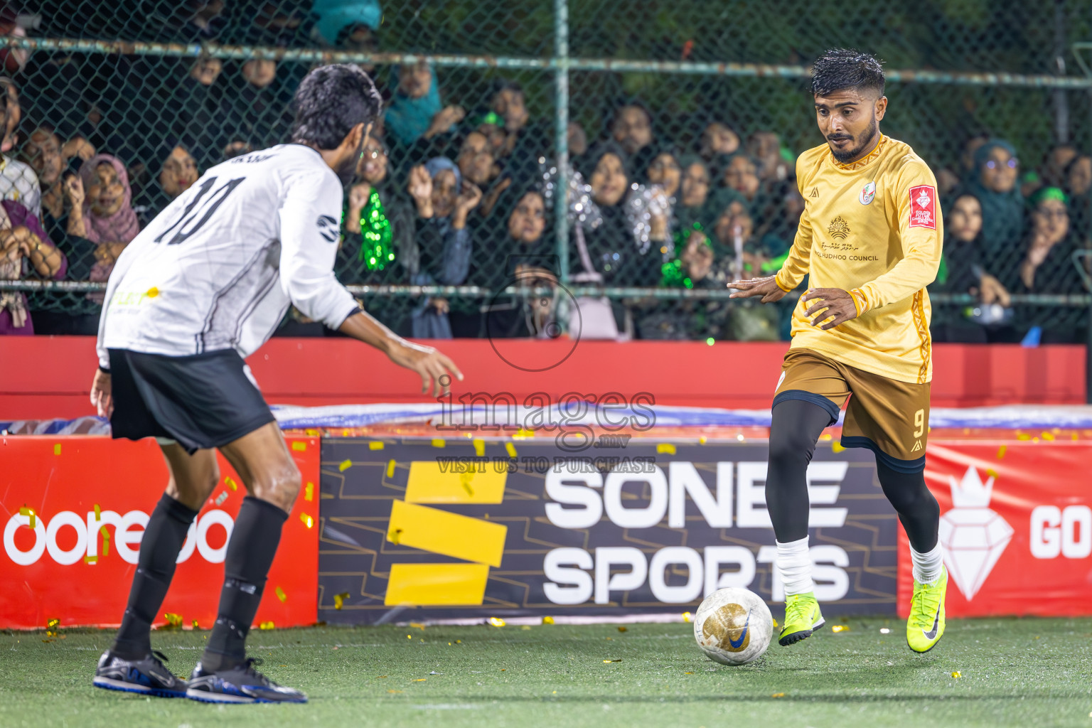 N Holhudhoo vs N Miladhoo in Noonu Atoll Final in Day 24 of Golden Futsal Challenge 2025 was held on Tuesday , 28th January 2025, in Hulhumale', Maldives. Photos: Ismail Thoriq / images.mv