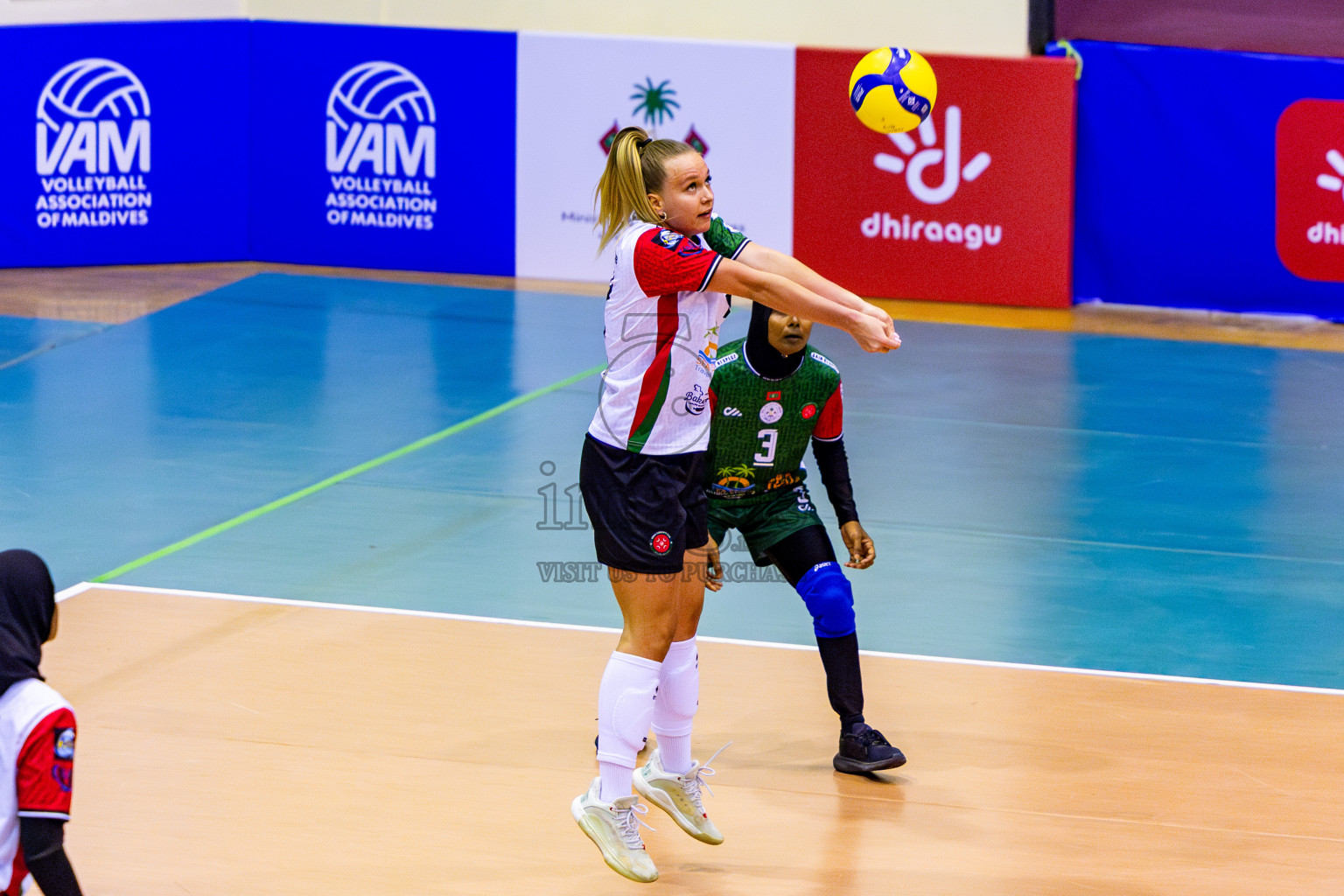 Police Club vs Huraa Community Club in Day 6 of Women's Division of VAM Cup 2025 held in Male', Maldives on Monday, 14th April 2025 at Social Center Indoor Hall Photos By: Nausham Waheed / images.mv