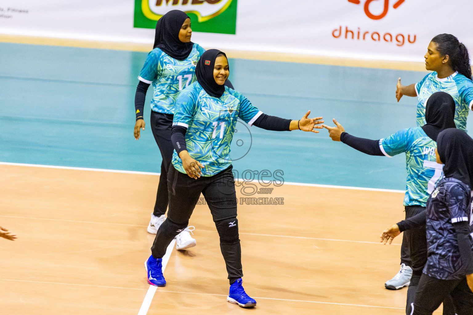 Day 2 of Women's Division of Milo VAM Cup 2024 held in Male', Maldives on Wednesday, 9th July 2024 at Social Center Indoor Hall Photos By: Nausham Waheed / images.mv