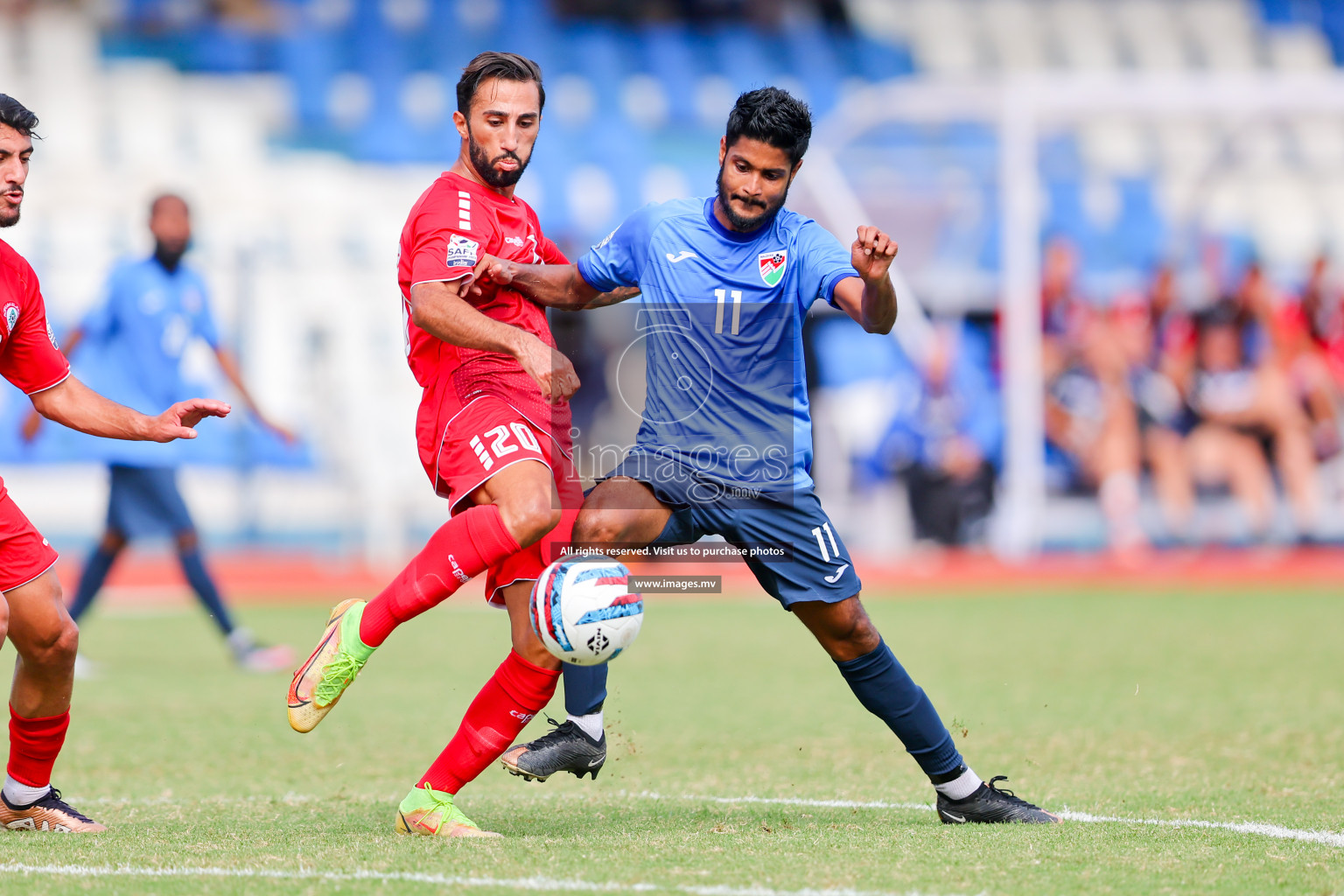 Lebanon vs Maldives in SAFF Championship 2023 held in Sree Kanteerava Stadium, Bengaluru, India, on Tuesday, 28th June 2023. Photos: Nausham Waheed, Hassan Simah / images.mv