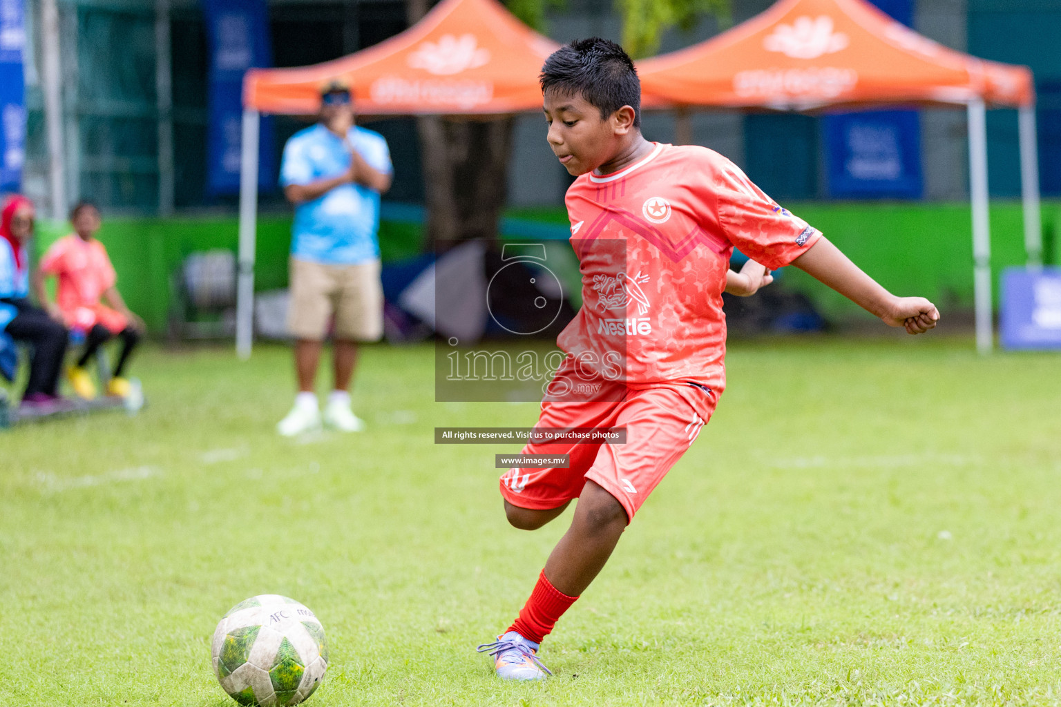 Day 1 of Milo kids football fiesta, held in Henveyru Football Stadium, Male', Maldives on Wednesday, 11th October 2023 Photos: Nausham Waheed/ Images.mv