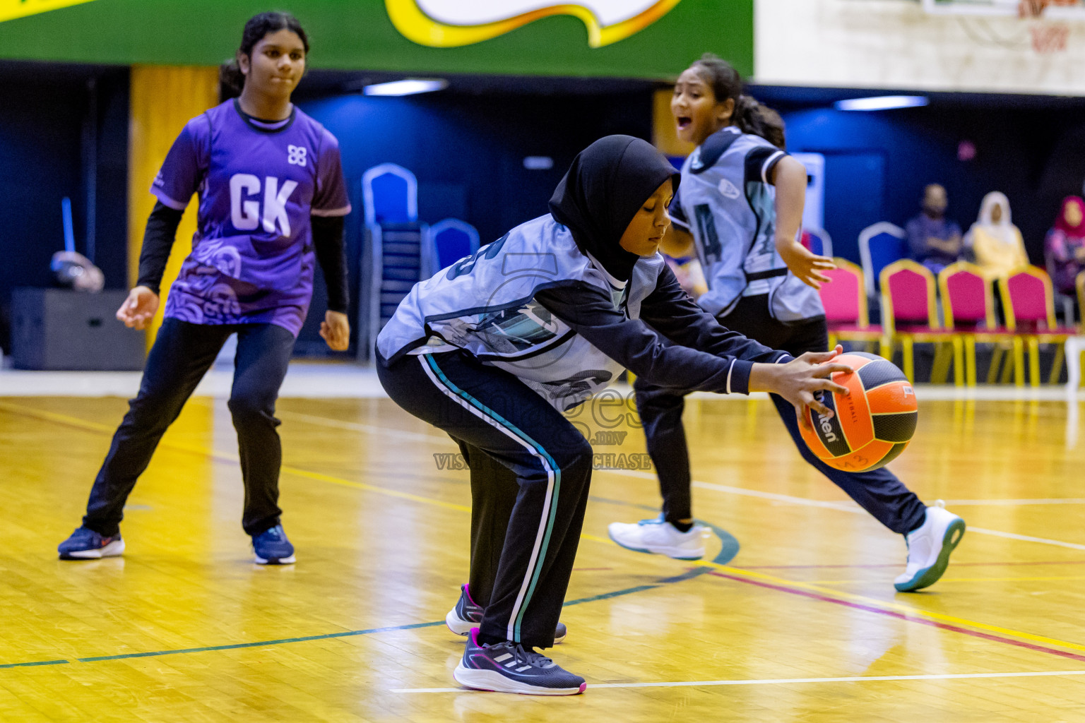 Day 9 of 25th Inter-School Netball Tournament was held in Social Center at Male', Maldives on Monday, 19th August 2024. Photos: Nausham Waheed / images.mv