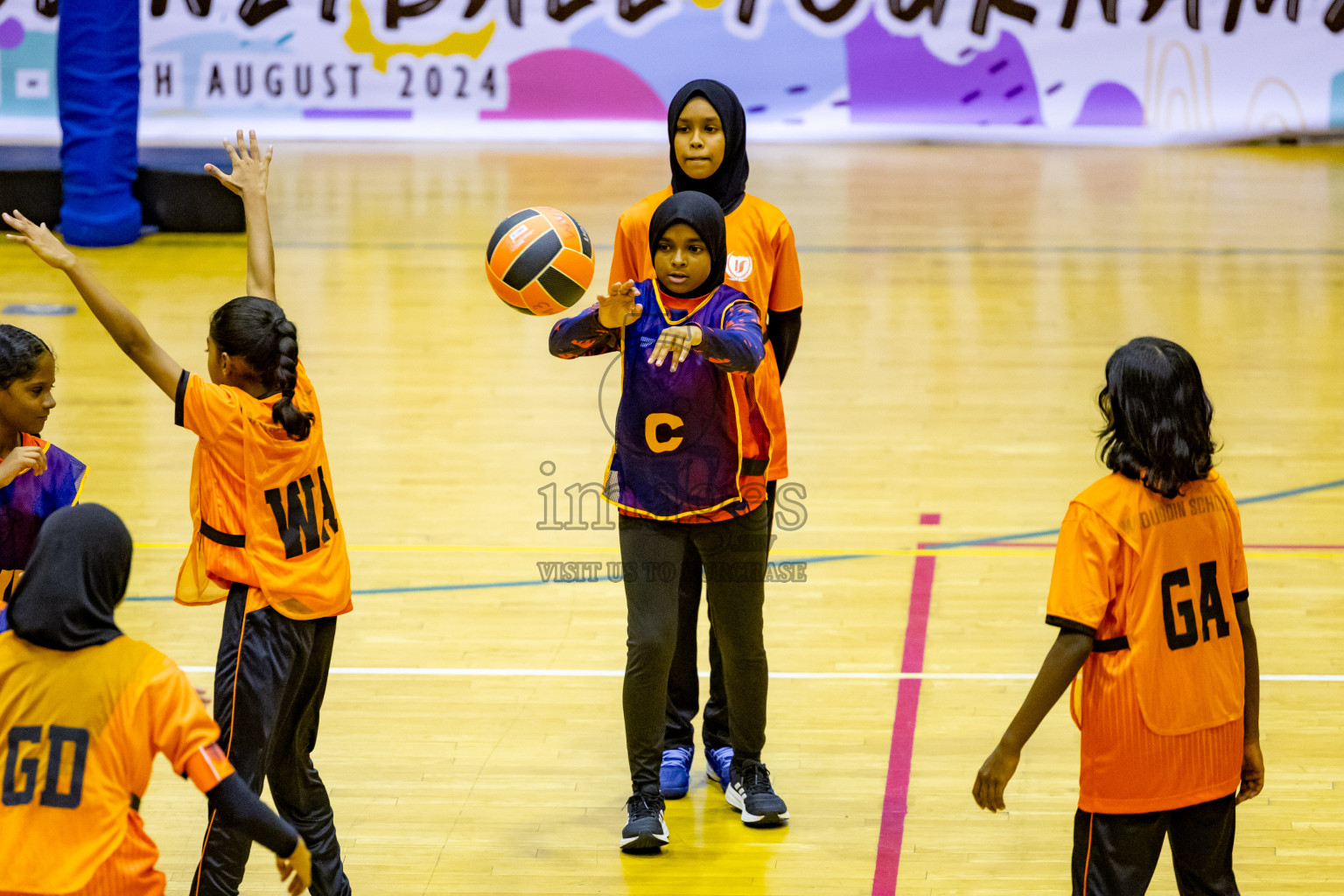 Day 6 of 25th Inter-School Netball Tournament was held in Social Center at Male', Maldives on Thursday, 15th August 2024. Photos: Nausham Waheed / images.mv