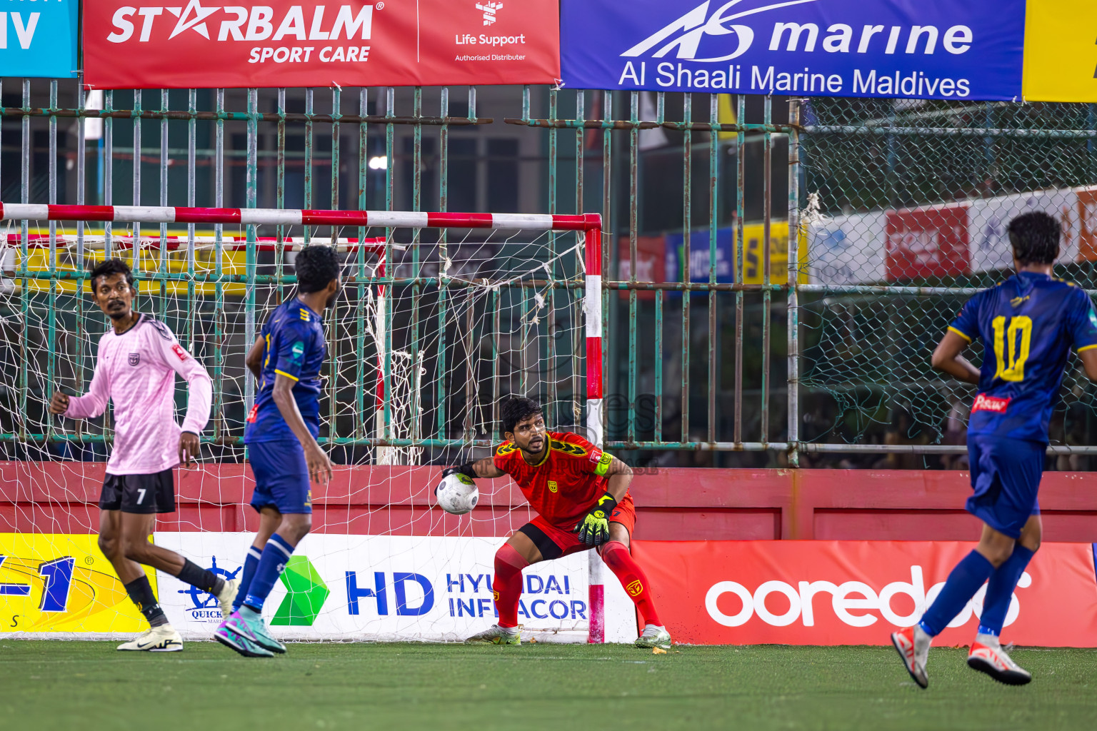 B Eydhafushi vs B Thulhaadhoo in Day 29 of Golden Futsal Challenge 2024 was held on Tuesday , 13th February 2024 in Hulhumale', Maldives Photos: Ismail Thoriq / images.mv