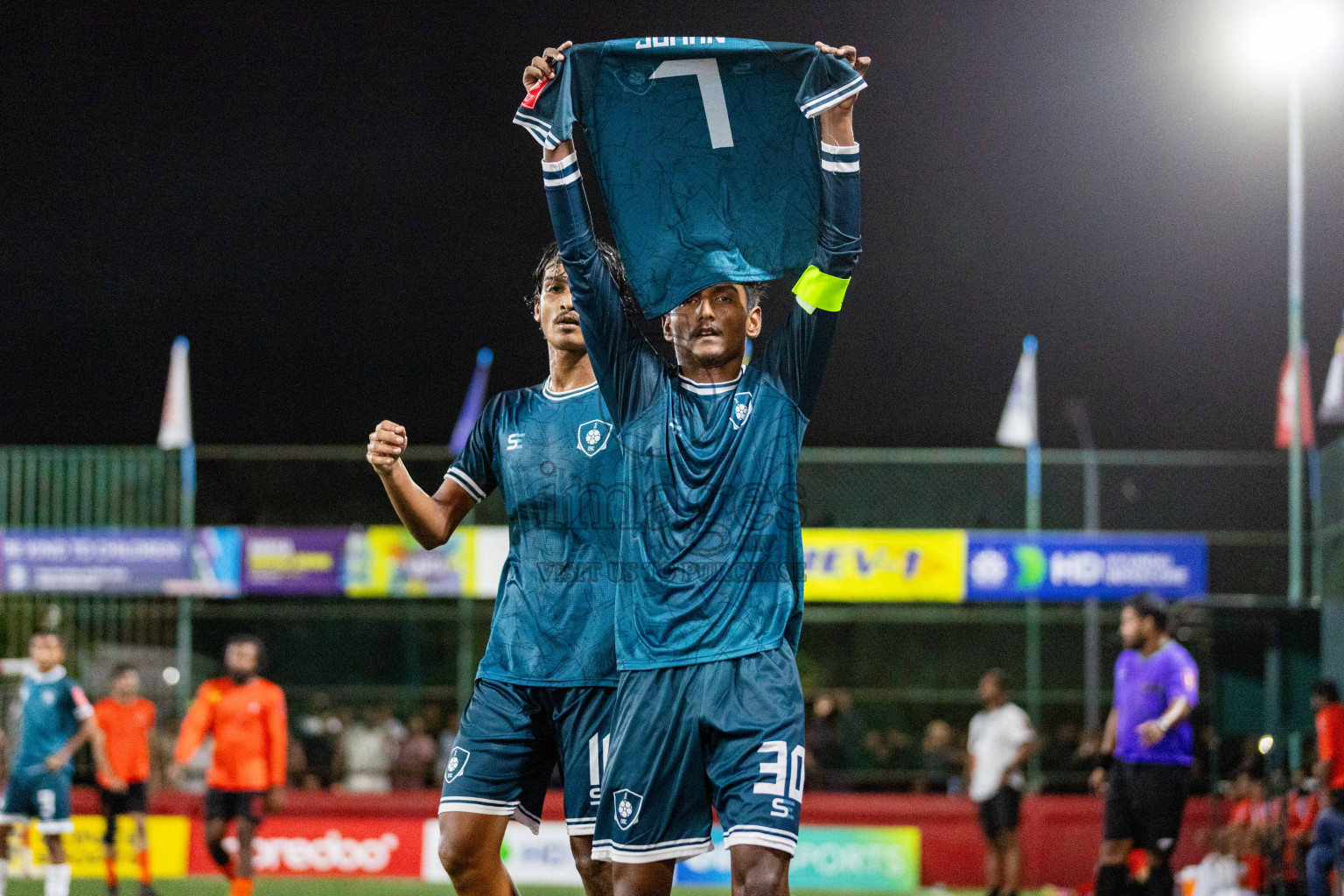 R Dhuvaafaru vs R Meedhoo in Day 8 of Golden Futsal Challenge 2024 was held on Monday, 22nd January 2024, in Hulhumale', Maldives Photos: Nausham Waheed / images.mv