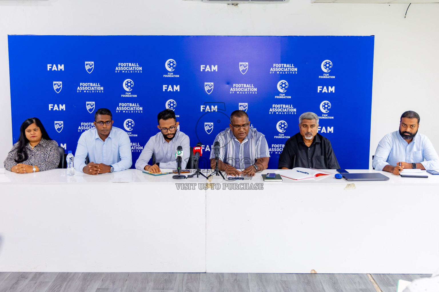 Press conference by FAM Normalization Committee was held at National Stadium in Male', Maldives on Sunday, 18th September 2024. Photos: Nausham Waheed / images.mv