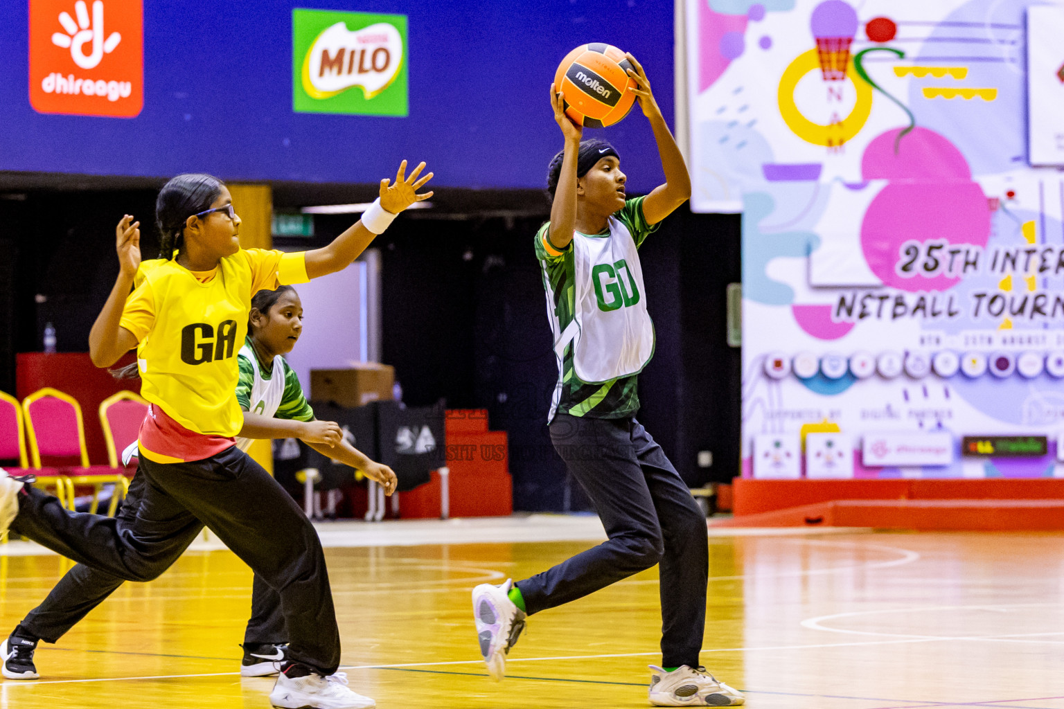 Day 8 of 25th Inter-School Netball Tournament was held in Social Center at Male', Maldives on Sunday, 18th August 2024. Photos: Nausham Waheed / images.mv