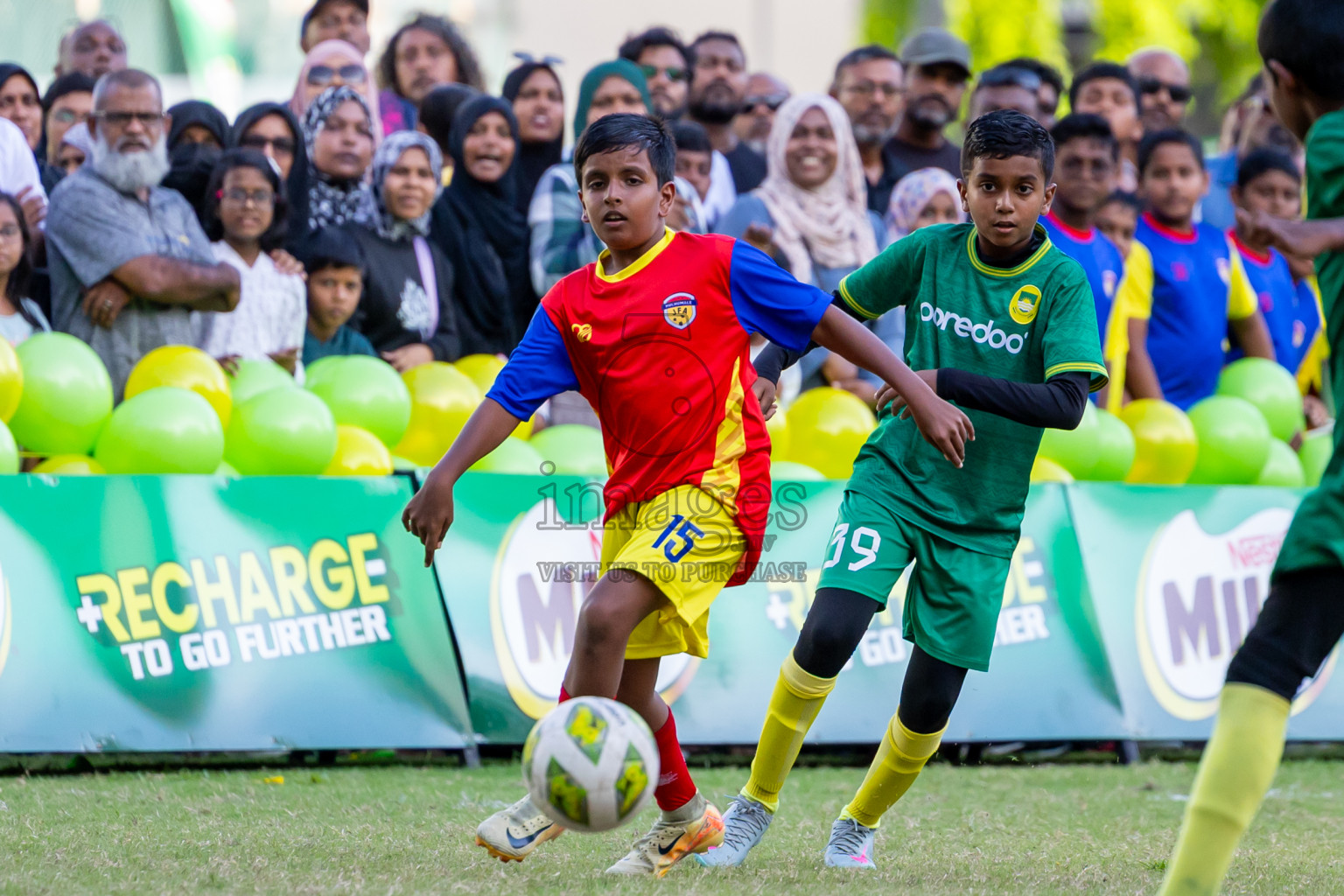 Day 3 of MILO Academy Championship 2025 (U-12) was held at Henveiru Stadium in Male', Maldives on Saturday, 3rd May 2025. Photos: Nausham Waheed / images.mv