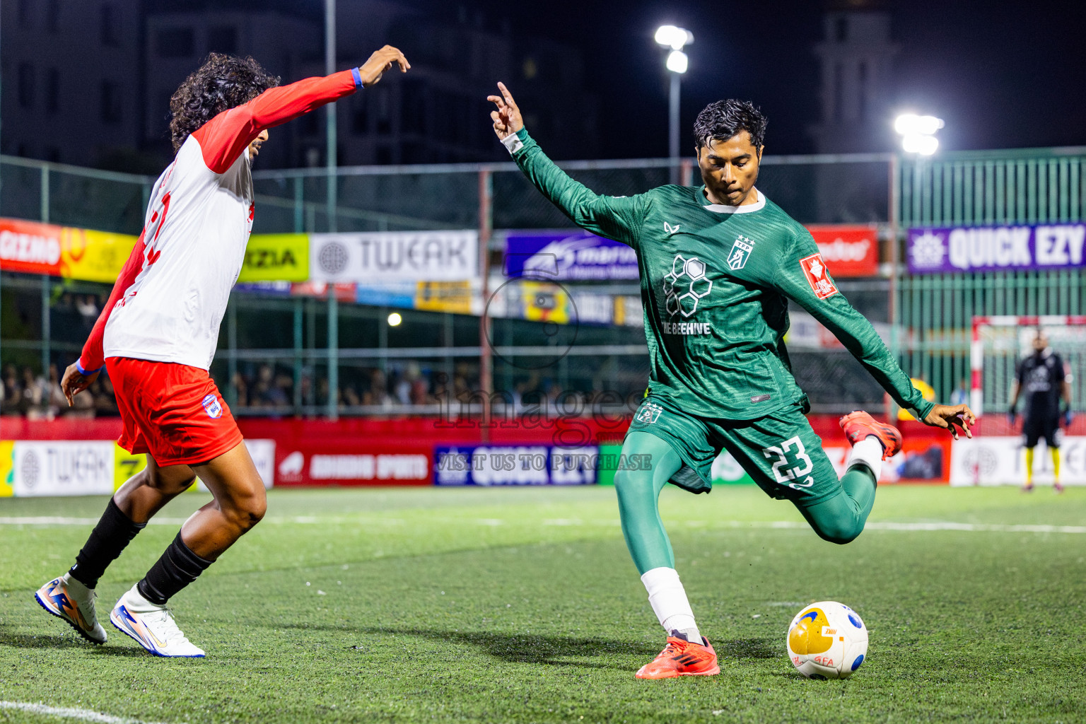Th Thimarafushi vs Th Dhiyamigili in Day 10 of Golden Futsal Challenge 2025 was held on Tuesday, 14th January 2025, in Hulhumale', Maldives Photos: Nausham Waheed / images.mv