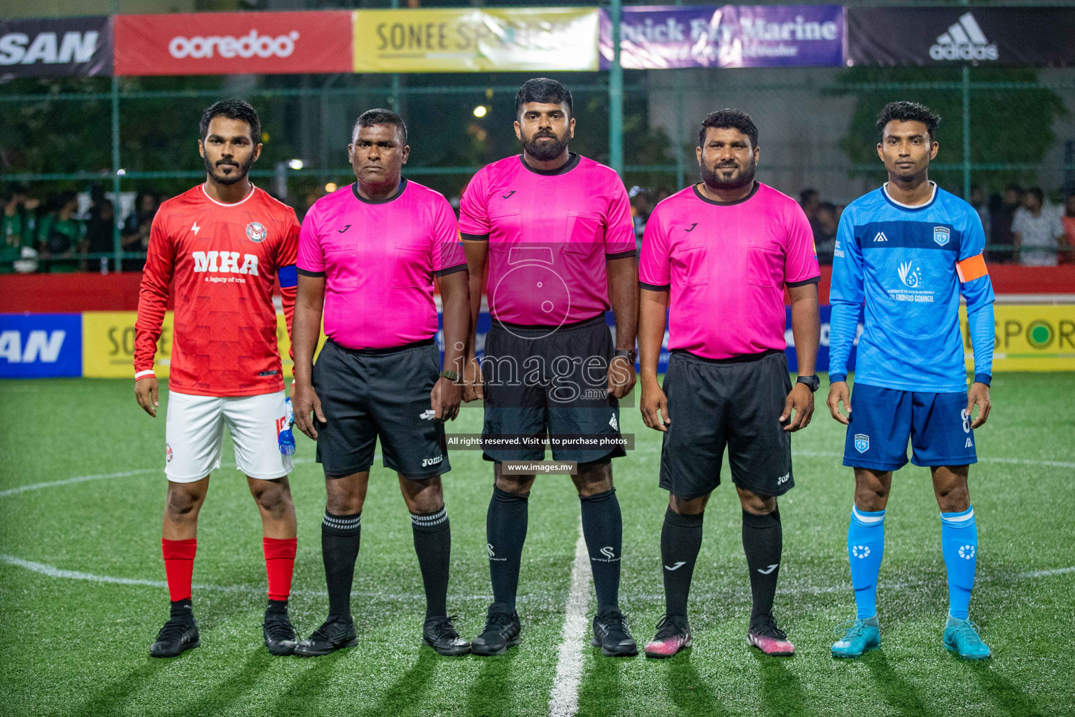 Sh. Milandhoo vs Sh. Maroshi in Day 2 of Golden Futsal Challenge 2023 on 06 February 2023 in Hulhumale, Male, Maldives