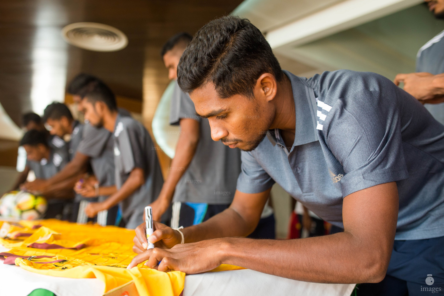 Jersey, balls signing and team photos SAFF Suzuki Cup 2018 in Dhaka, Bangladesh, Thursday, September 06, 2018. (Images.mv Photo/ Hussain Sinan)
