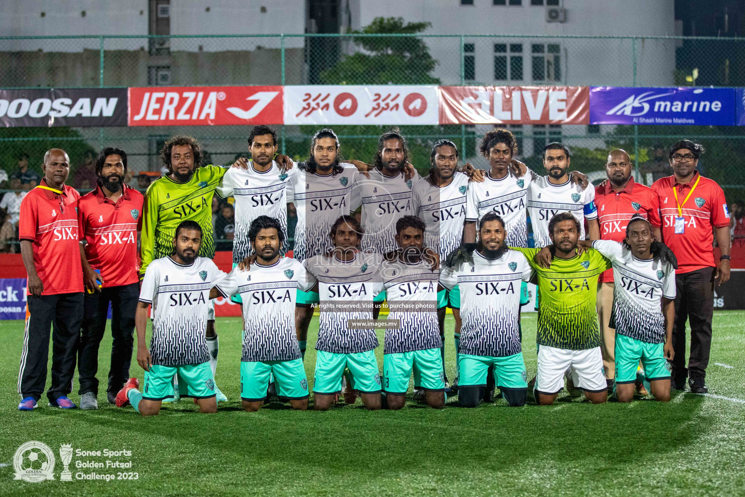 K. Thulusdhoo vs K. Gaafaru in Day 4 of Golden Futsal Challenge 2023 on 08 February 2023 in Hulhumale, Male, Maldives