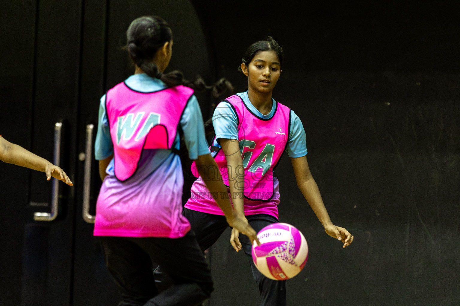 Young Netters A vs AIS Netball Academy in Day 5 of 3rd Netball Junior Championship, held at Social Center on Thursday 23rd January 2025 . Photos: Shuu Abdul Sattar / images.mv