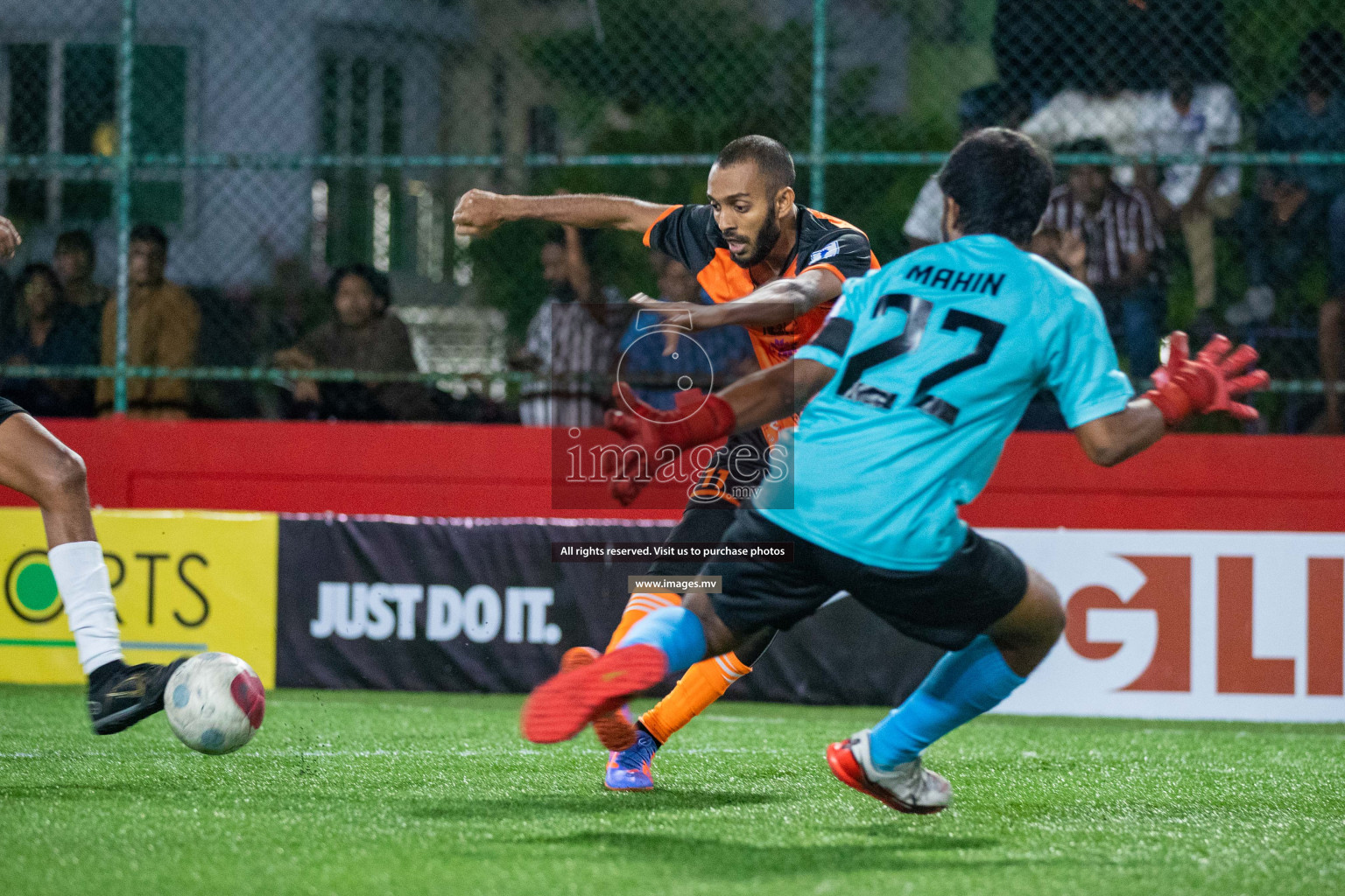 ADh. Hangnaameedhoo vs ADh. Dhagethi in Day 7 of Golden Futsal Challenge 2023 on 11 February 2023 in Hulhumale, Male, Maldives