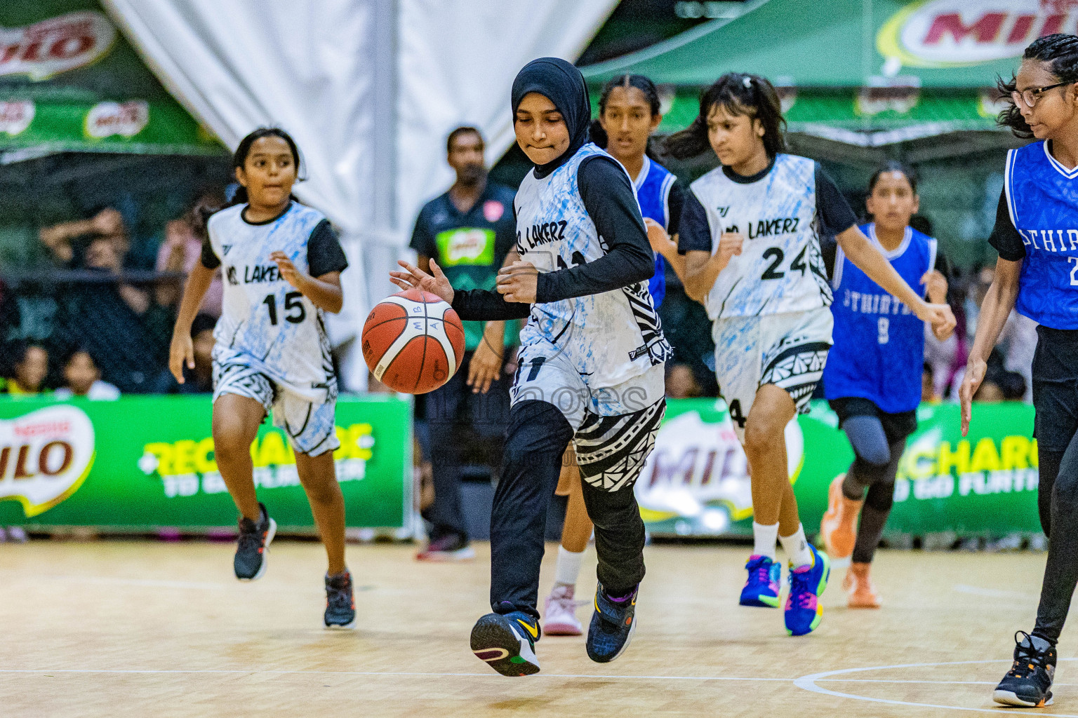 Day 3 of Milo 5 x 5 Junior Challenge 2025 - Basketball tournament held in Basketball Training Center, Male', Maldives on Saturday, 11th October 2025. Photos by: Nausham Waheed, Areef Adam / Images.mv
