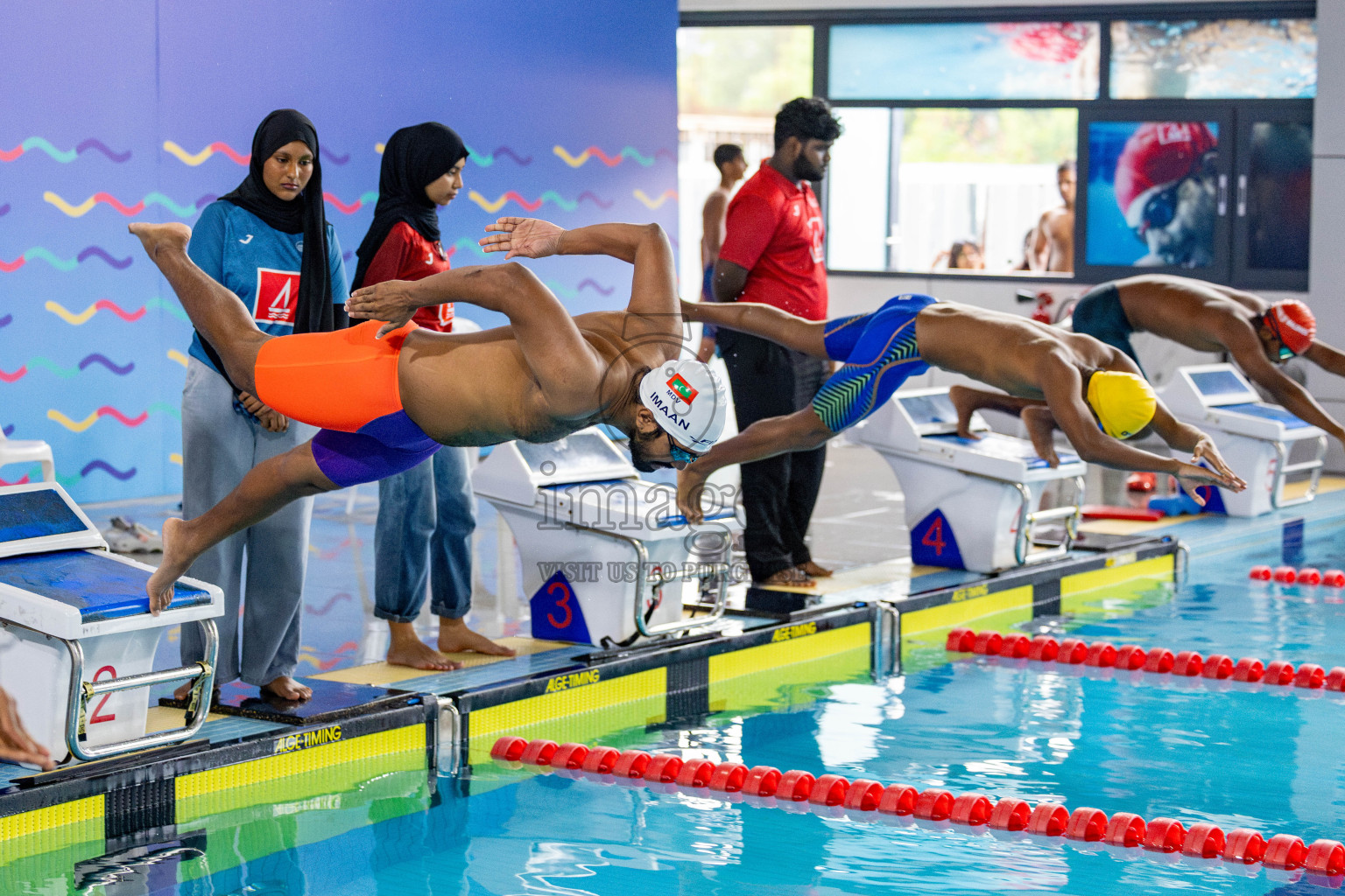 Day 4 of National Swimming Competition 2024 held in Hulhumale', Maldives on Monday, 16th December 2024. 
Photos: Hassan Simah / images.mv