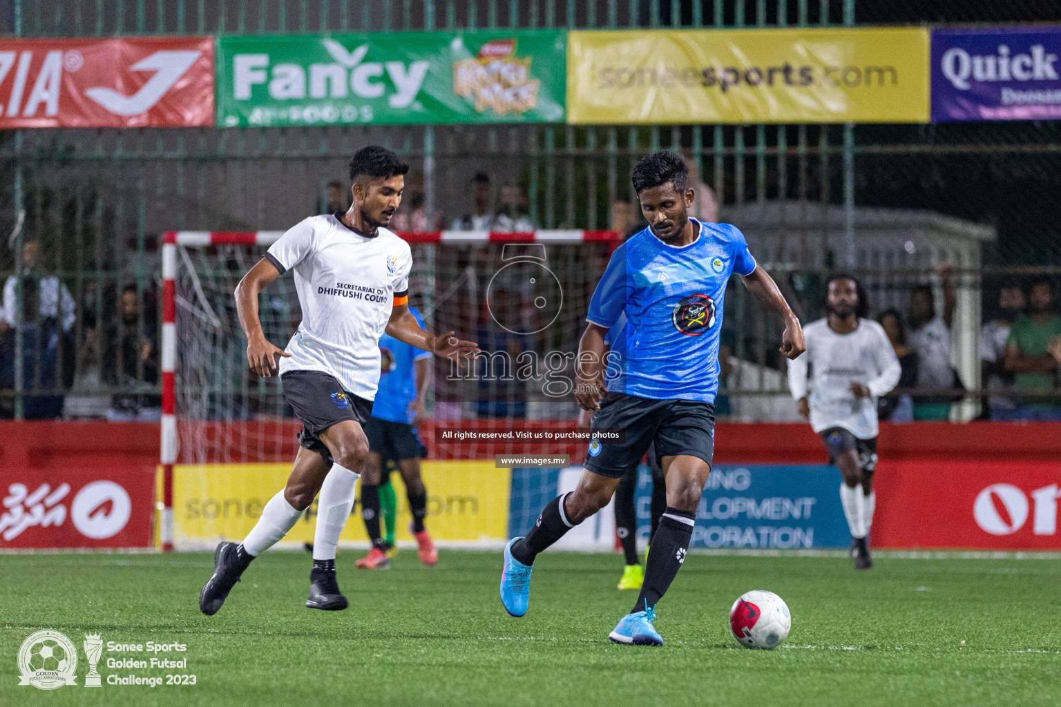 K. Guraidhoo vs TK. Dhiffushi in Day 4 of Golden Futsal Challenge 2023 on 08 February 2023 in Hulhumale, Male, Maldives