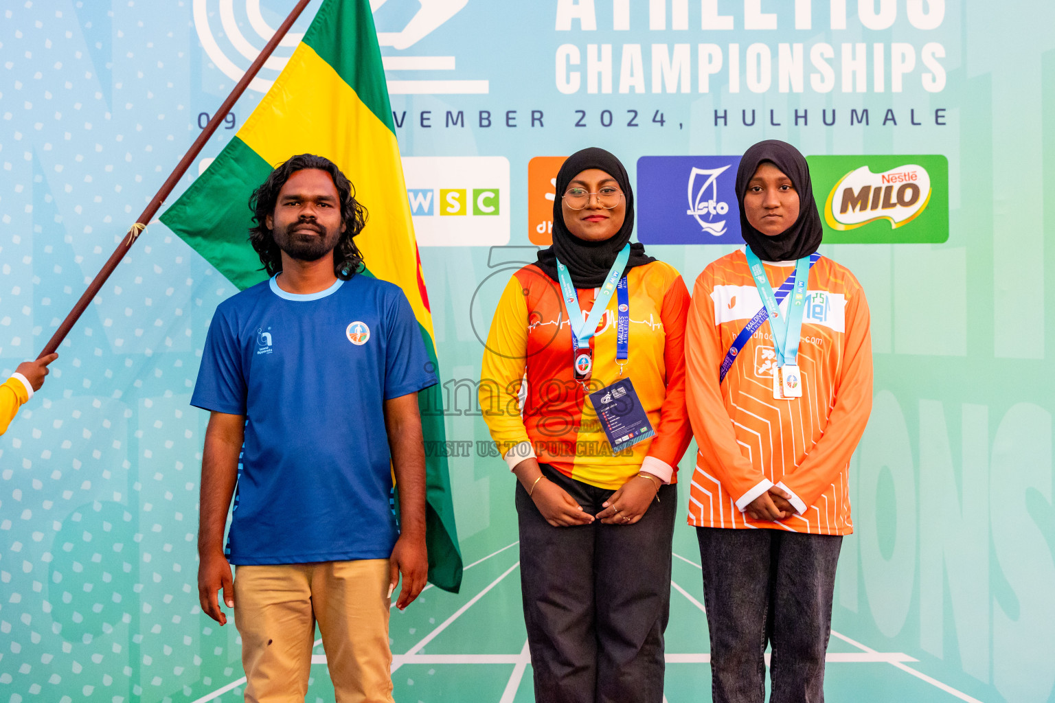 Day 6 of MWSC Interschool Athletics Championships 2024 held in Hulhumale Running Track, Hulhumale, Maldives on Thursday, 14th November 2024. Photos by: Nausham Waheed / Images.mv