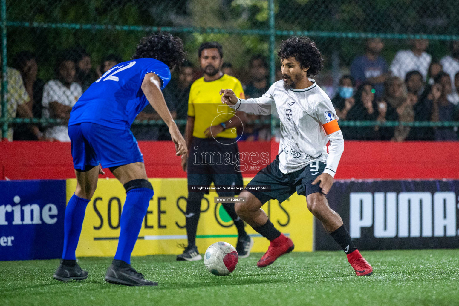 R. Meedhoo vs R. Inguraidhoo in Day 7 of Golden Futsal Challenge 2023 on 11 February 2023 in Hulhumale, Male, Maldives