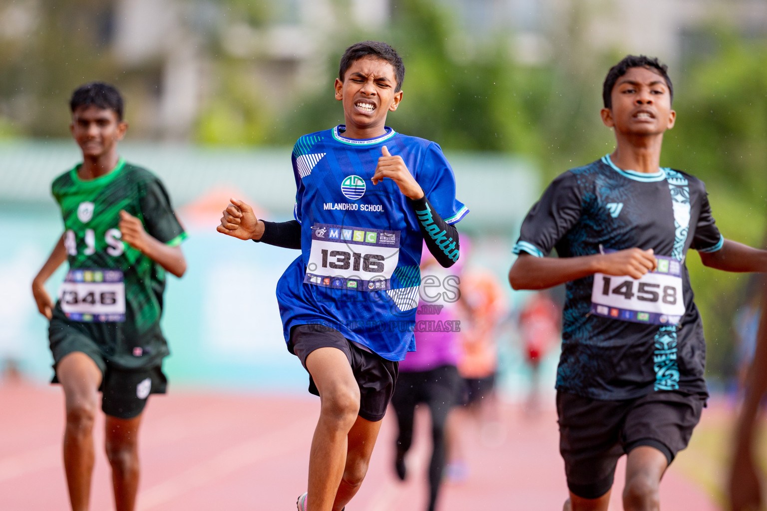 Day 3 of MWSC Interschool Athletics Championships 2024 held in Hulhumale Running Track, Hulhumale, Maldives on Monday, 11th November 2024. 
Photos by: Hassan Simah / Images.mv