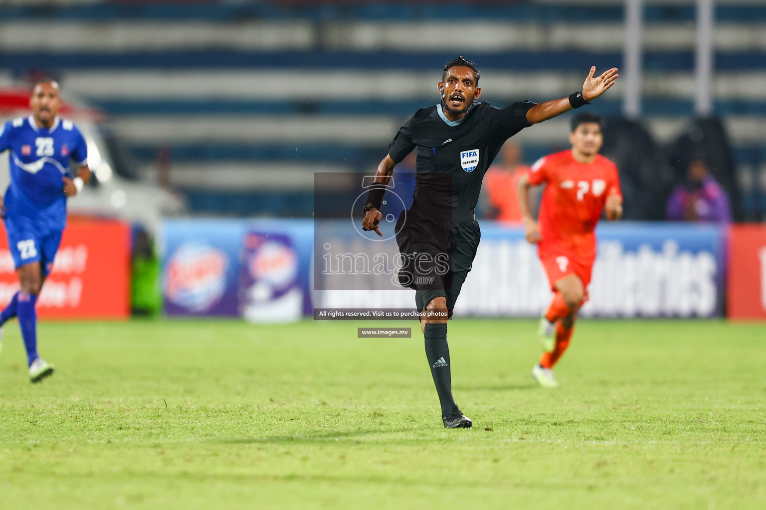 Nepal vs India in SAFF Championship 2023 held in Sree Kanteerava Stadium, Bengaluru, India, on Saturday, 24th June 2023. Photos: Nausham Waheed, Hassan Simah / images.mv