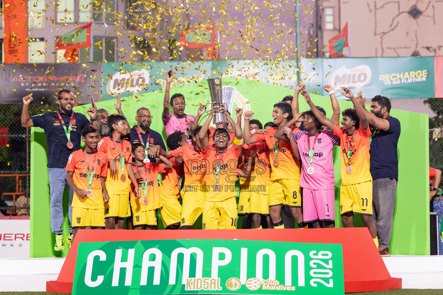 Elite Academy vs Aspire Academy in the Final of MILO Kidsal 2026 was held in Rehendhi Futsal Ground, Hulhumale', Maldives on Friday, 3rd June 2026. Photos: Mohamed Mahfooz Moosa / images.mv
