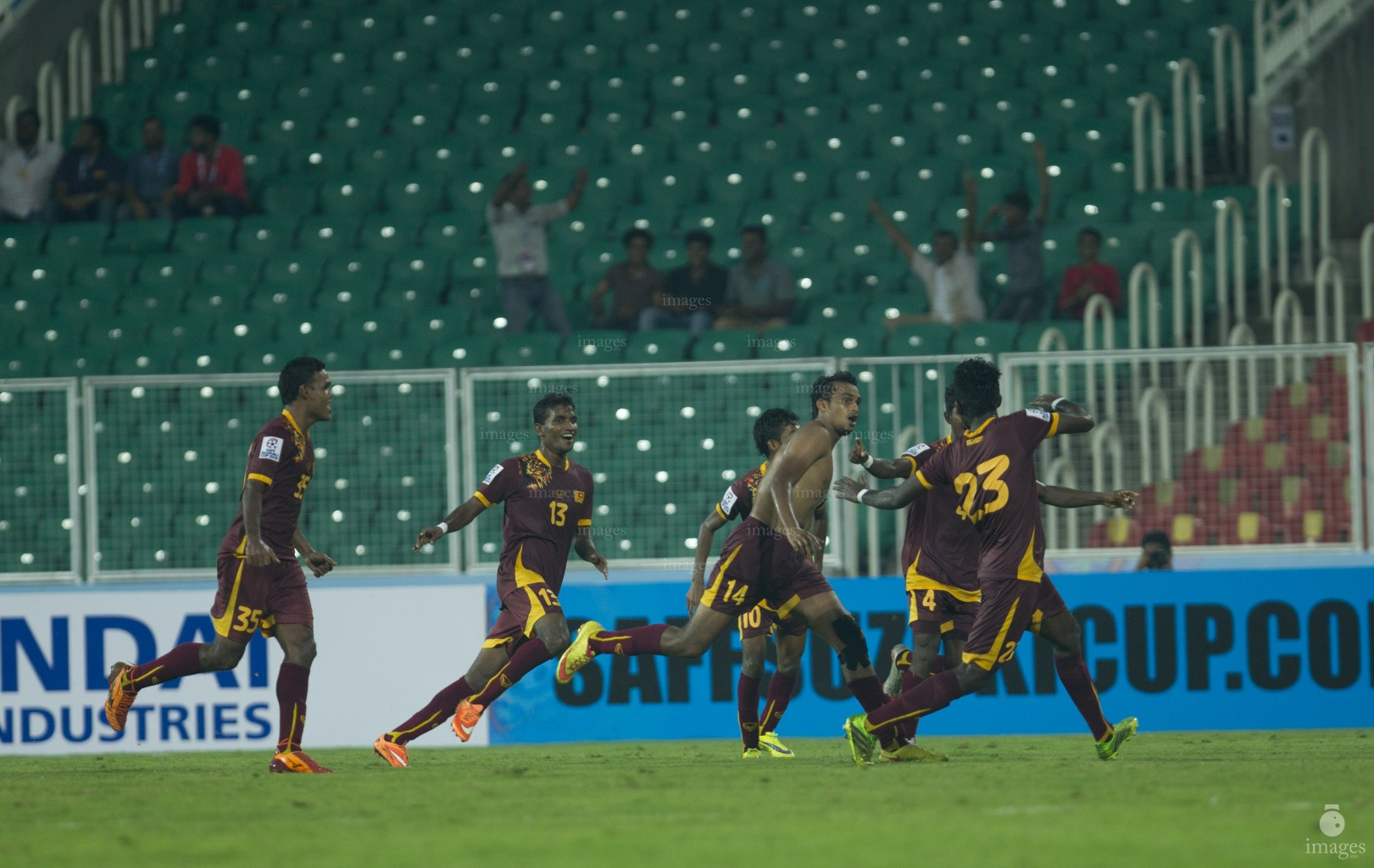 Group A opening match between Sri Lanka and Nepal played in Trivandrum International Stadium in Thiruvananthapuram, India, Wednesday, December 23, 2015. (Images.mv Photo: Mohamed Ahsan)
