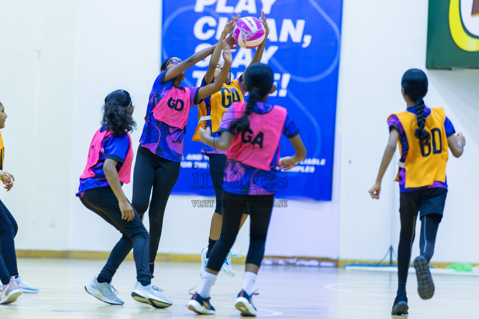N Sports Academy B vs N Sports Academy B (U11) in Day 1 of 3rd Junior Championship - Netball association of Maldives, held at Social Center on 19th January 2025 . Photos by Shuu Abdul Sattar