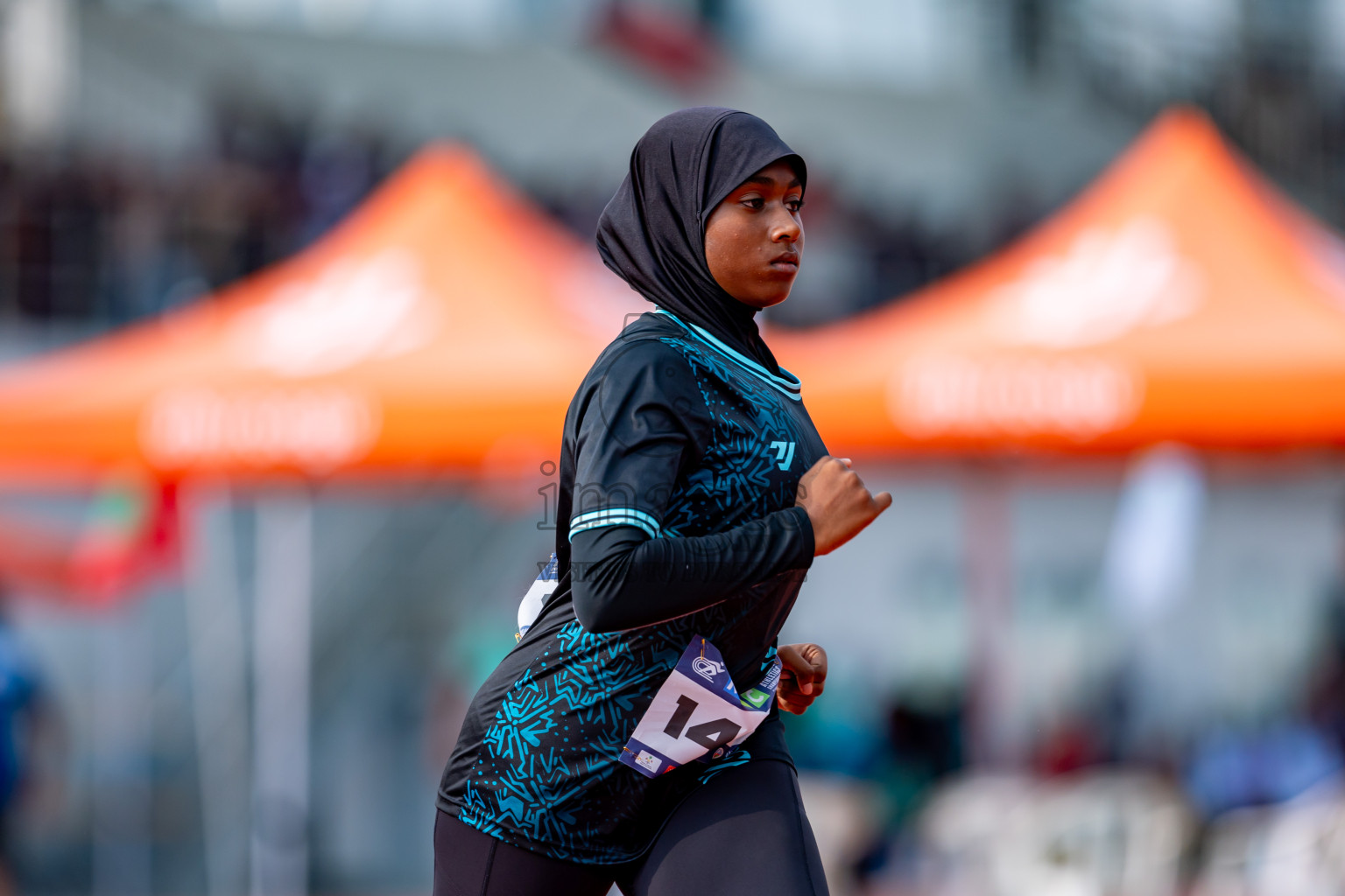 Day 6 of MWSC Interschool Athletics Championships 2024 held in Hulhumale Running Track, Hulhumale, Maldives on Thursday, 14th November 2024. Photos by: Nausham Waheed / Images.mv