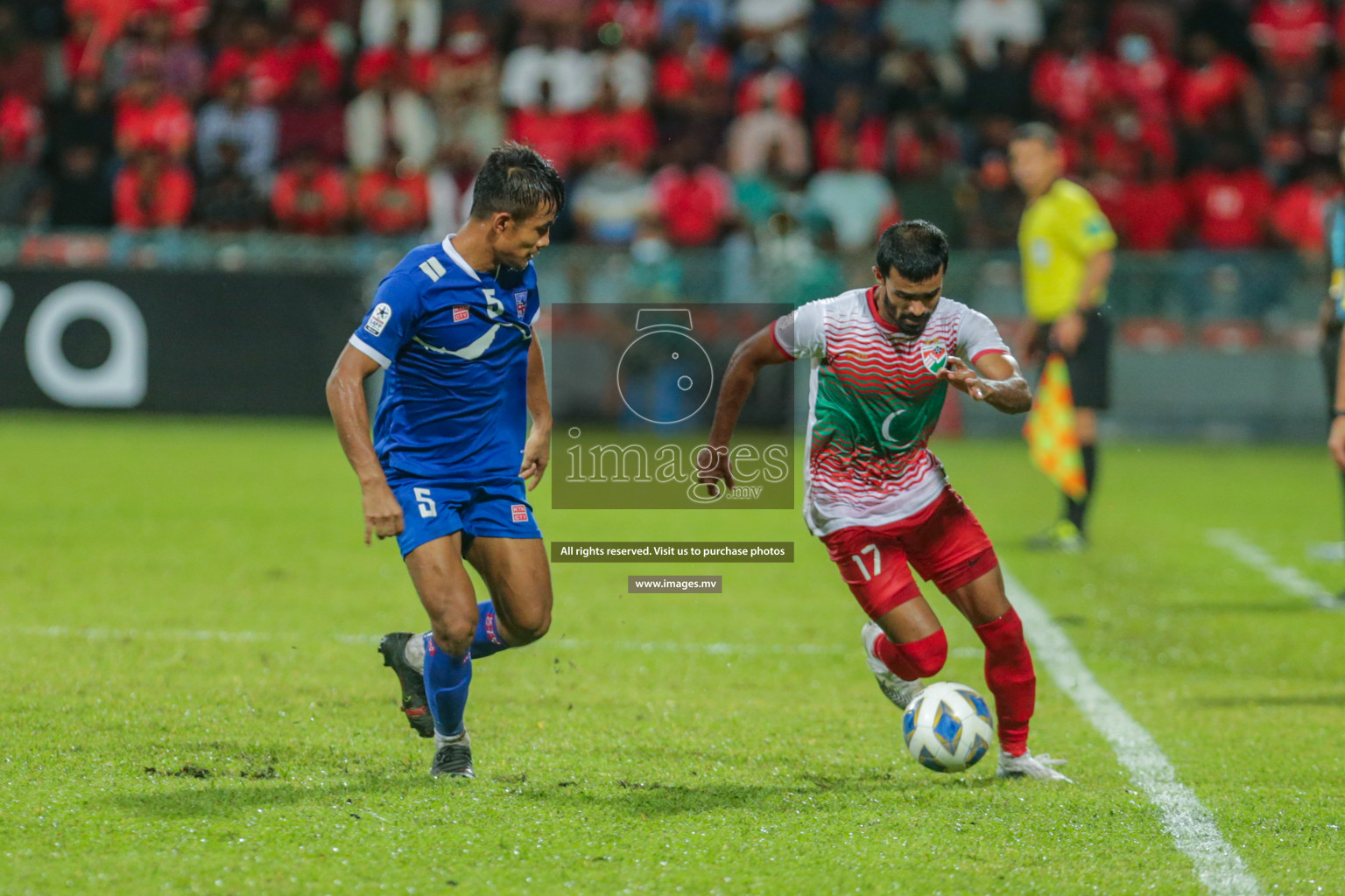 Maldives vs Nepal in SAFF Championship 2021 held on 1st October 2021 in Galolhu National Stadium, Male', Maldives