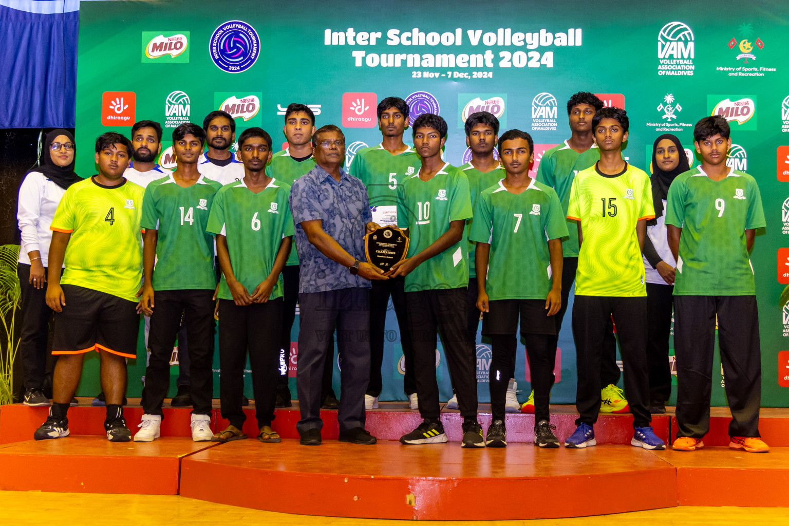 Finals of Interschool Volleyball Tournament 2024 was held in Social Center at Male', Maldives on Friday, 6th December 2024. Photos: Nausham Waheed / images.mv