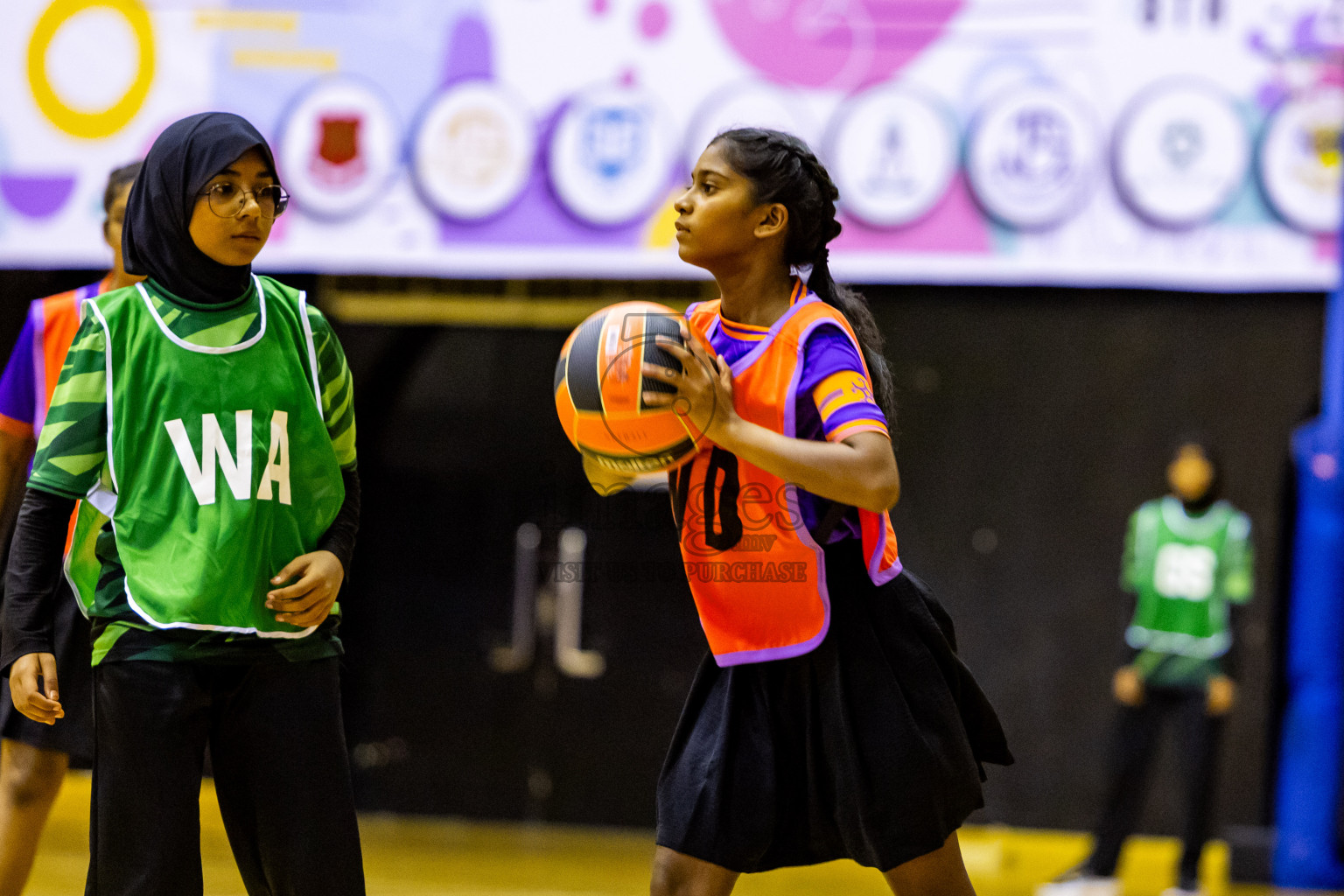 Day 9 of 25th Inter-School Netball Tournament was held in Social Center at Male', Maldives on Monday, 19th August 2024. Photos: Nausham Waheed / images.mv